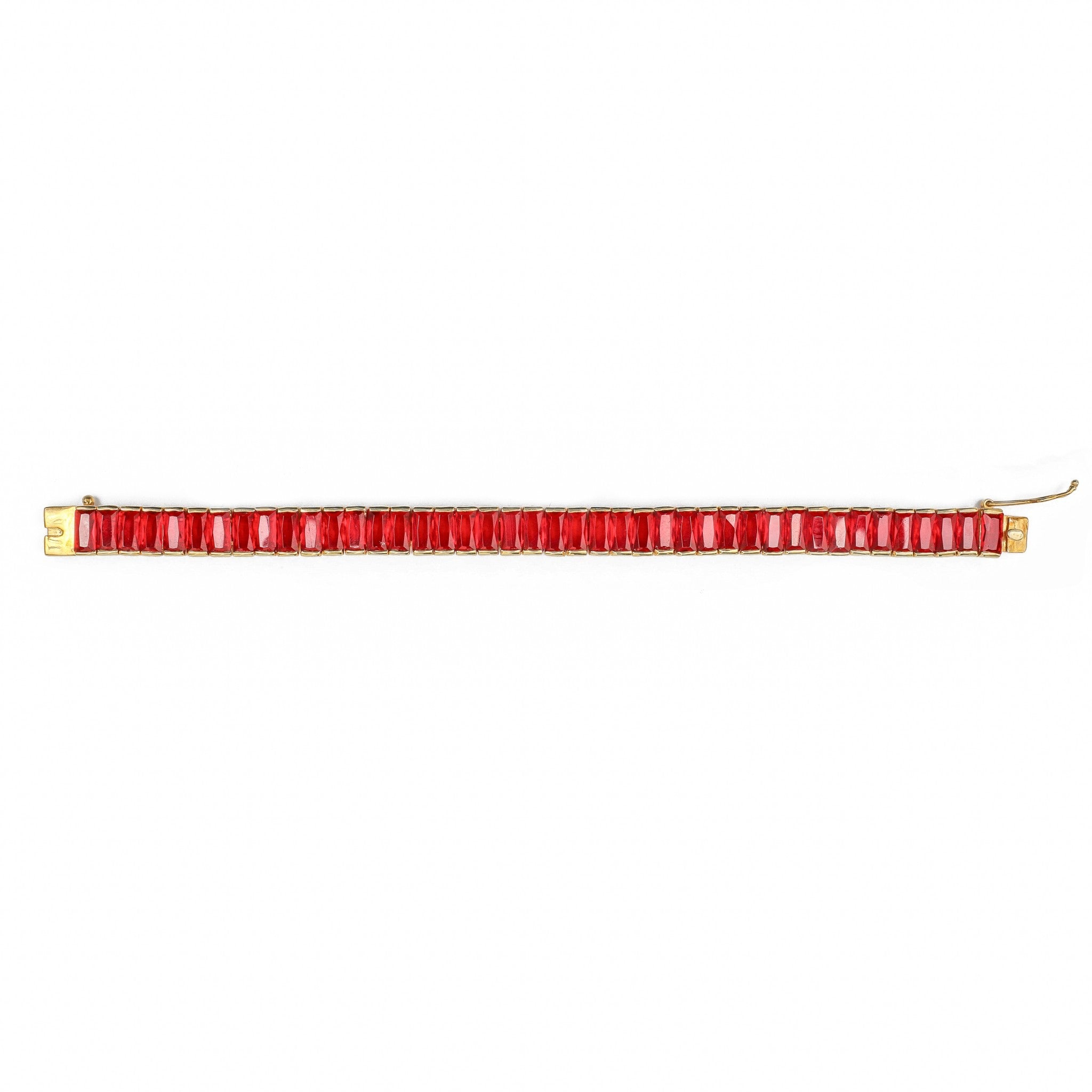 Ratnavali Ruby Baguette Tennis Bracelet