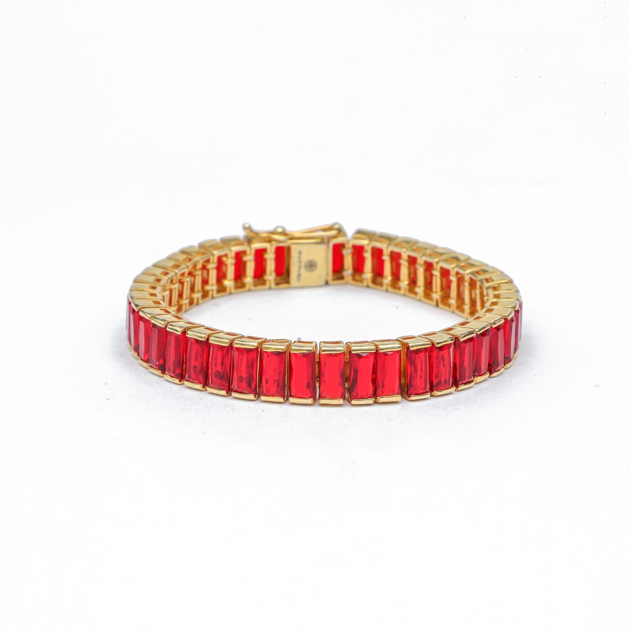 Ratnavali Ruby Baguette Tennis Bracelet