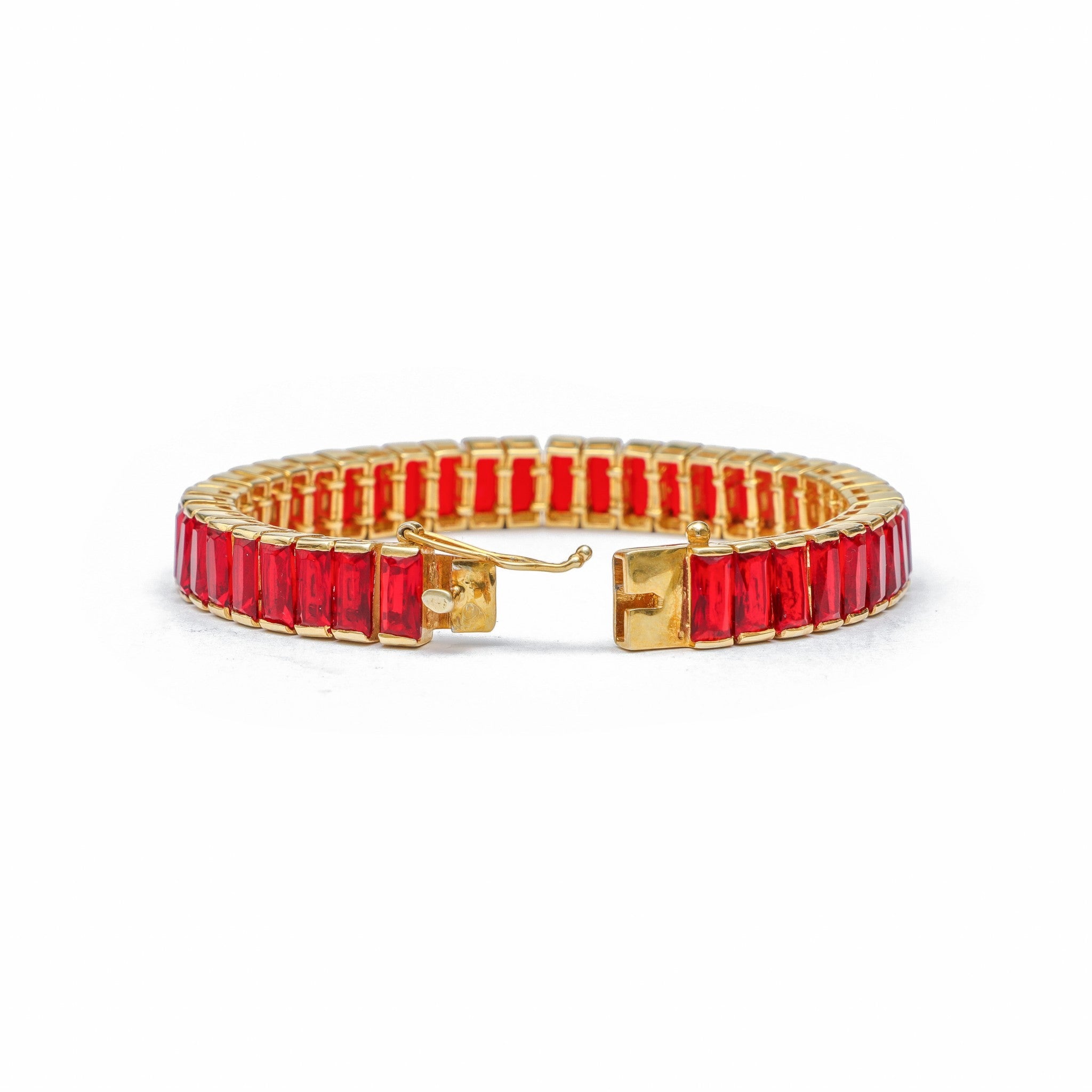 Ratnavali Ruby Baguette Tennis Bracelet