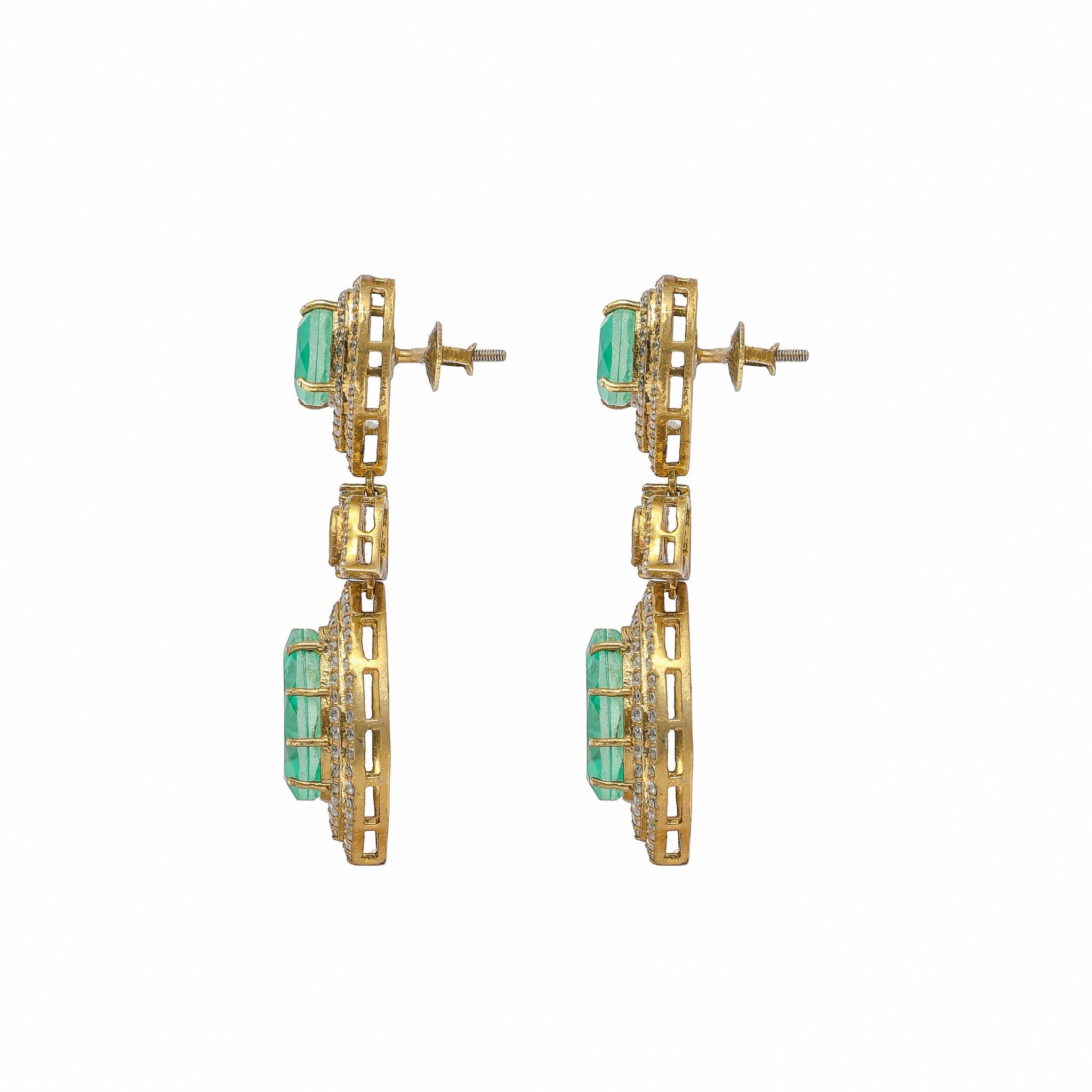 Vasundhara Emerald Teardrop Drop Earrings