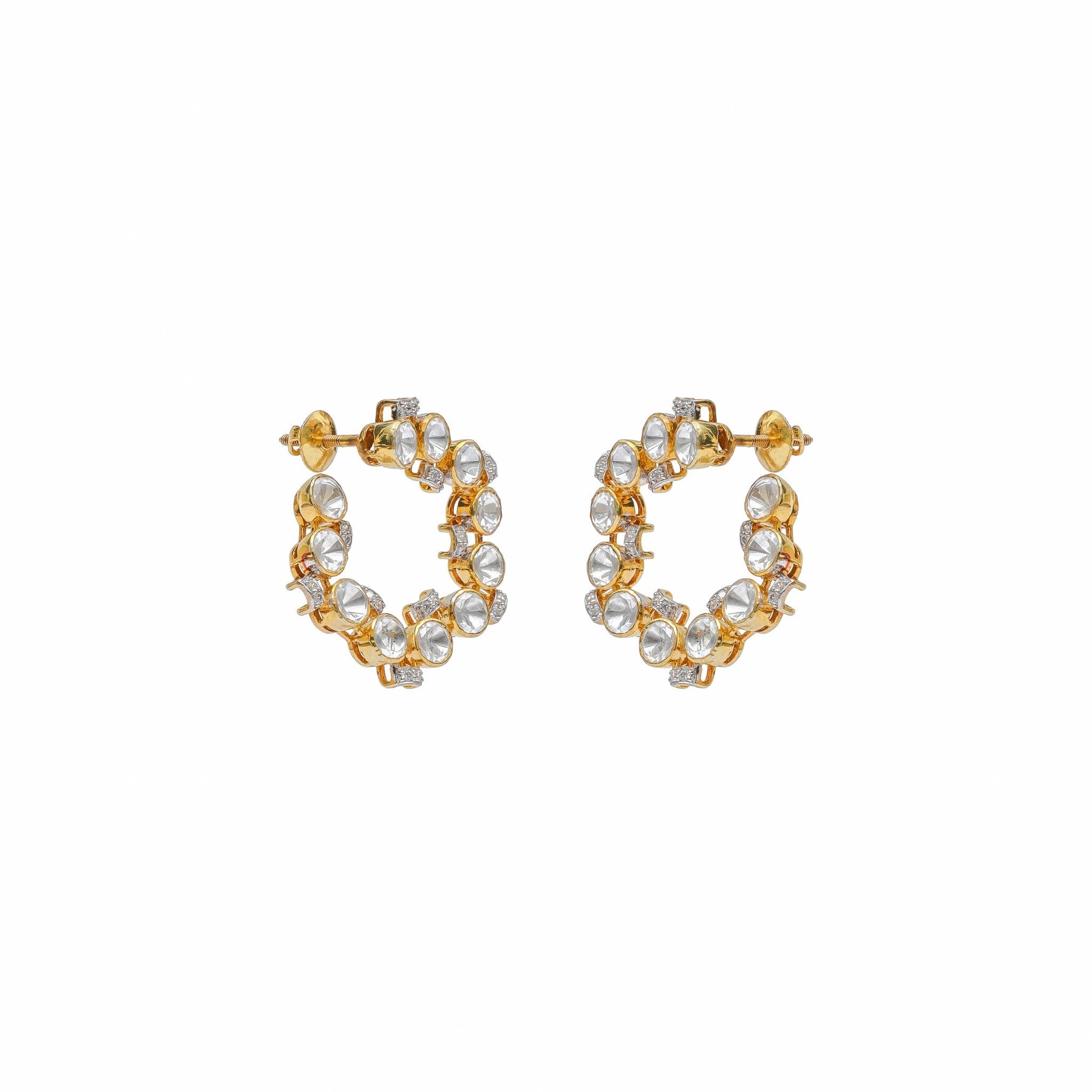 Chandrika Openwork Polki Hoop Earrings