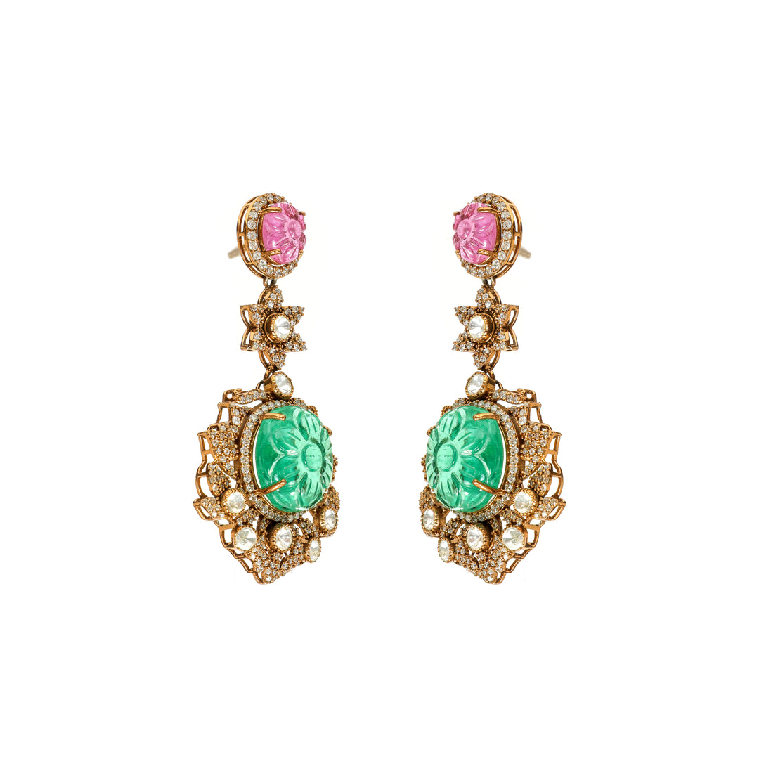 Mint Royale: pink upper accents with mint-green centre stones and clear detailing