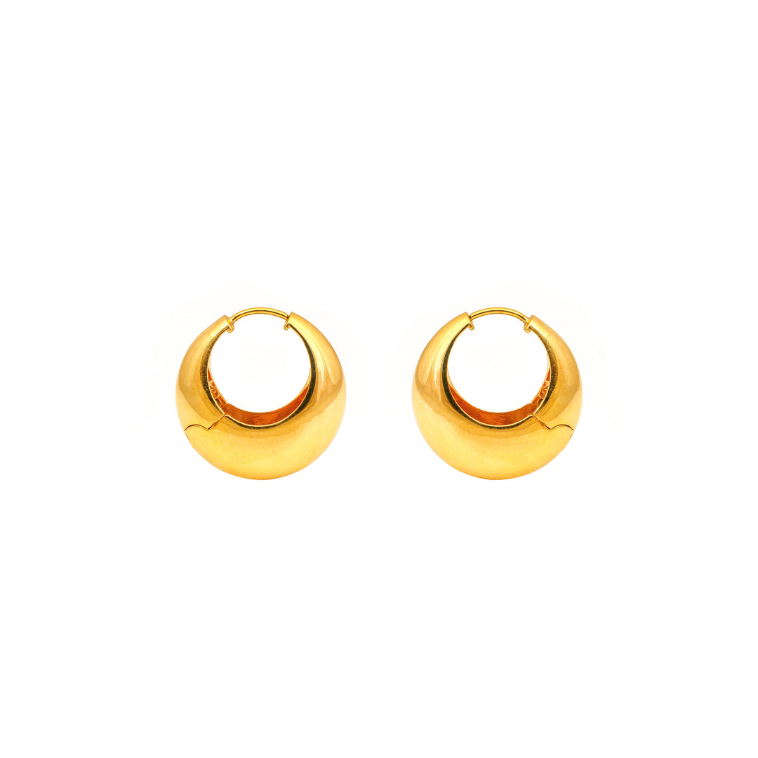 Everyday Gold Hoops: polished gold-tone hoop earrings with a rounded, minimal profile