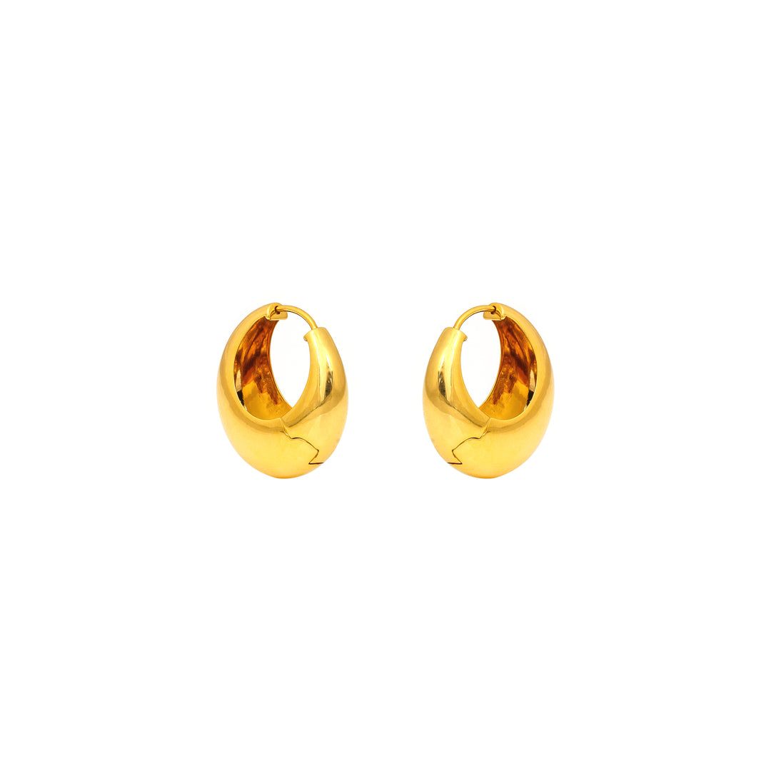 Everyday Gold Hoops: polished gold-tone hoop earrings with a rounded, minimal profile
