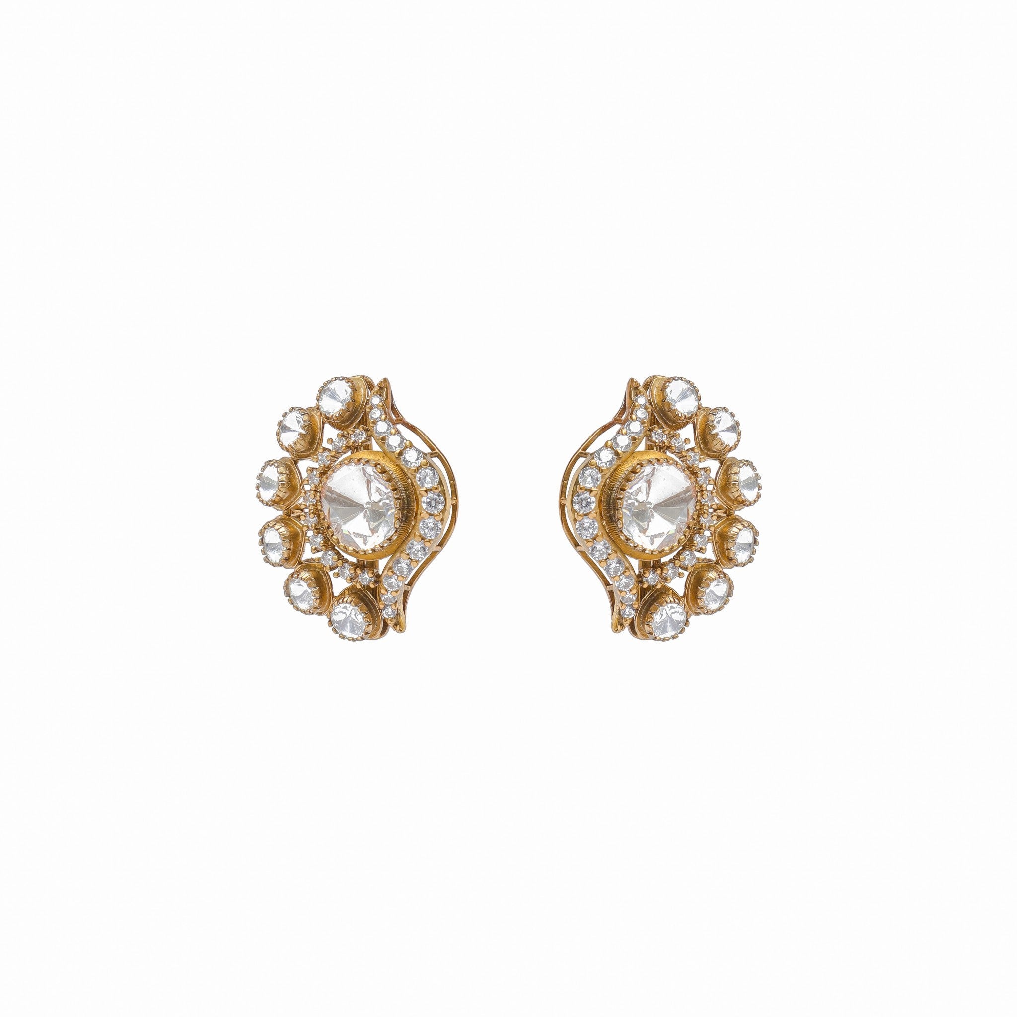 Chandrika Filigree Polki Stud Earrings