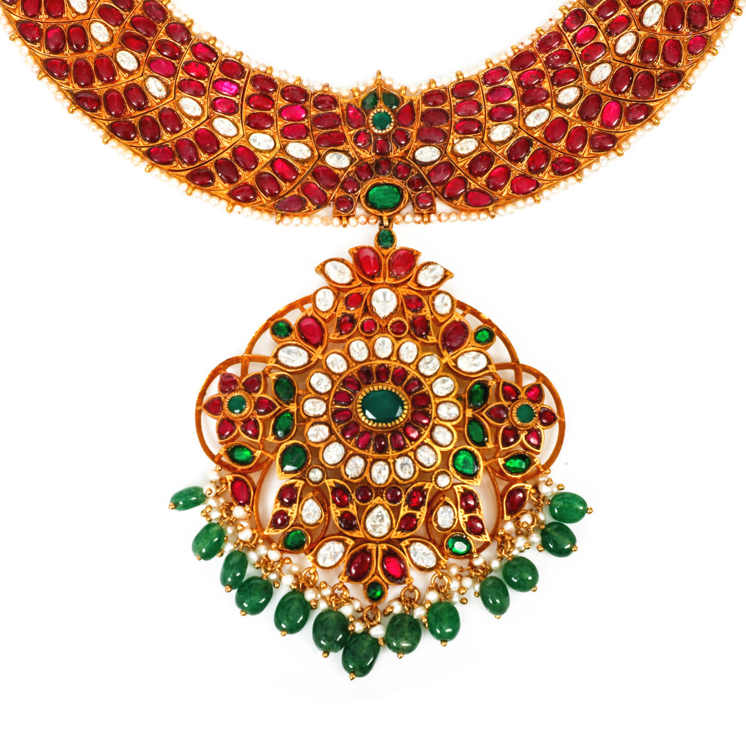 Rani Red Layered Choker Jadau-inspired Necklace