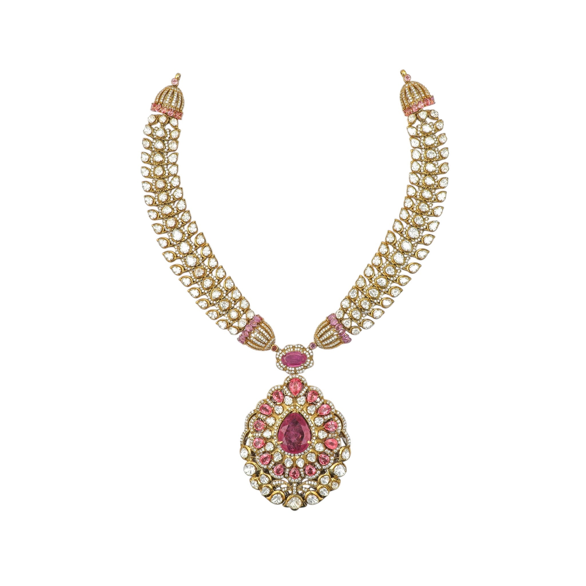Ranganika Ruby Polki Medallion Necklace