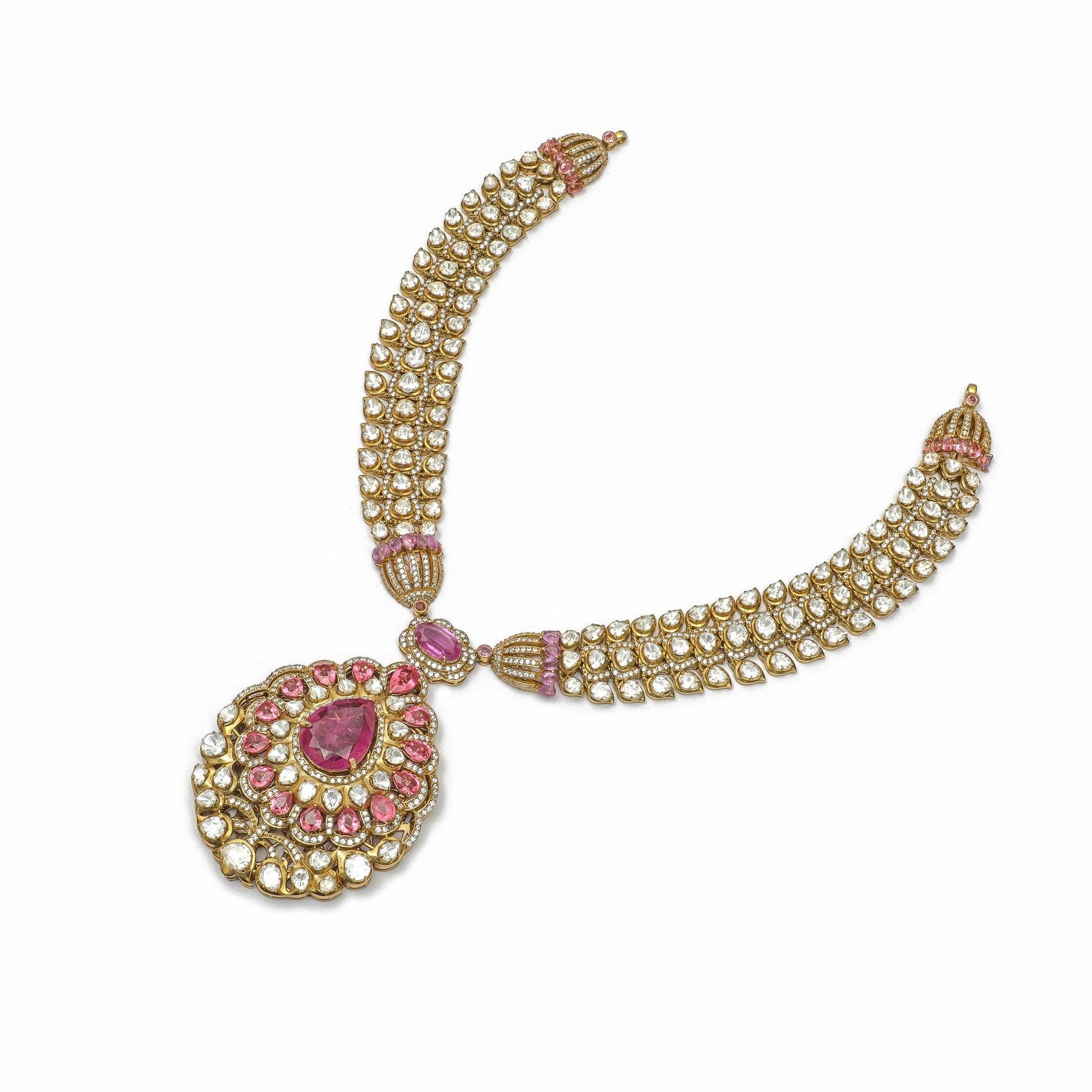 Ranganika Ruby Polki Medallion Necklace