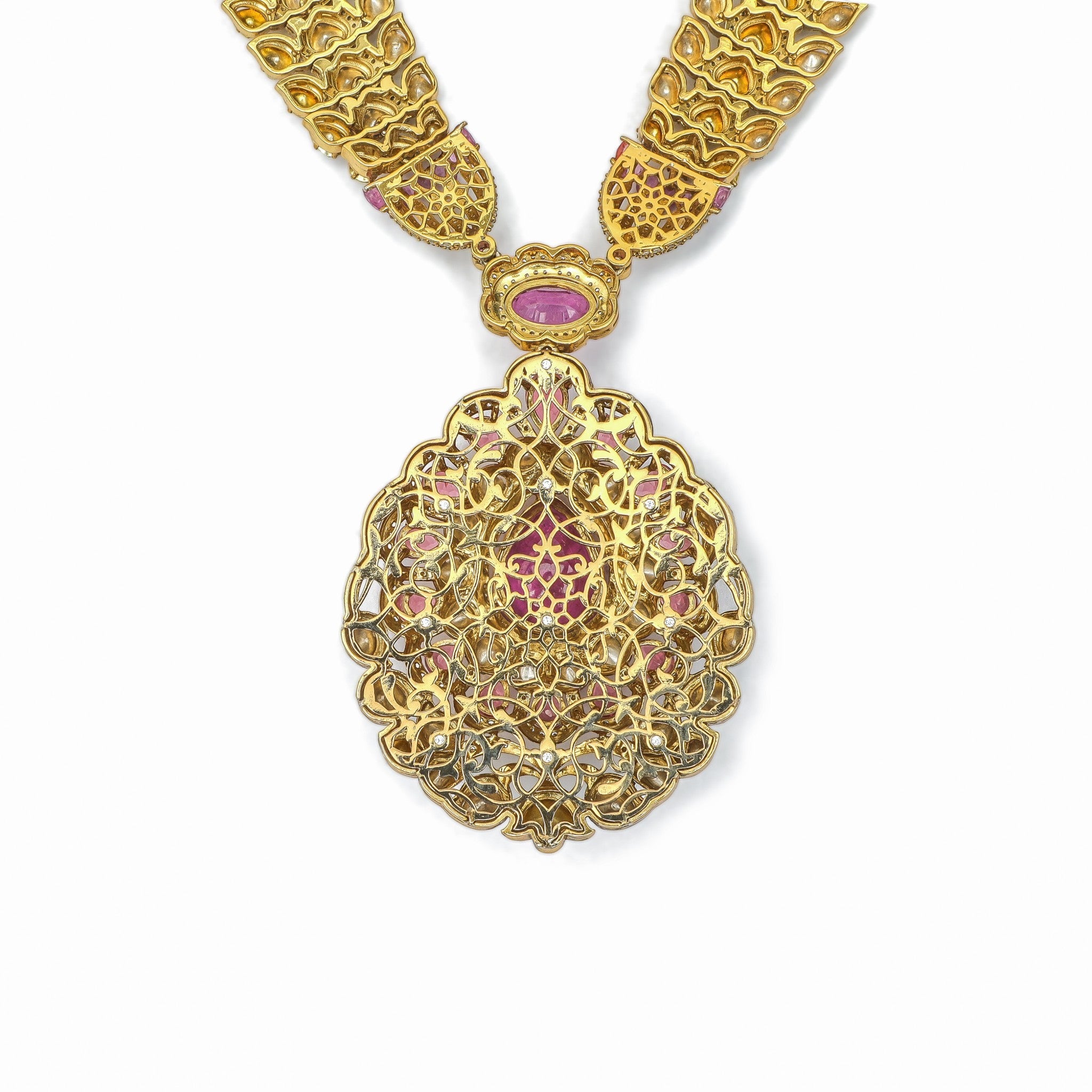 Ranganika Ruby Polki Medallion Necklace