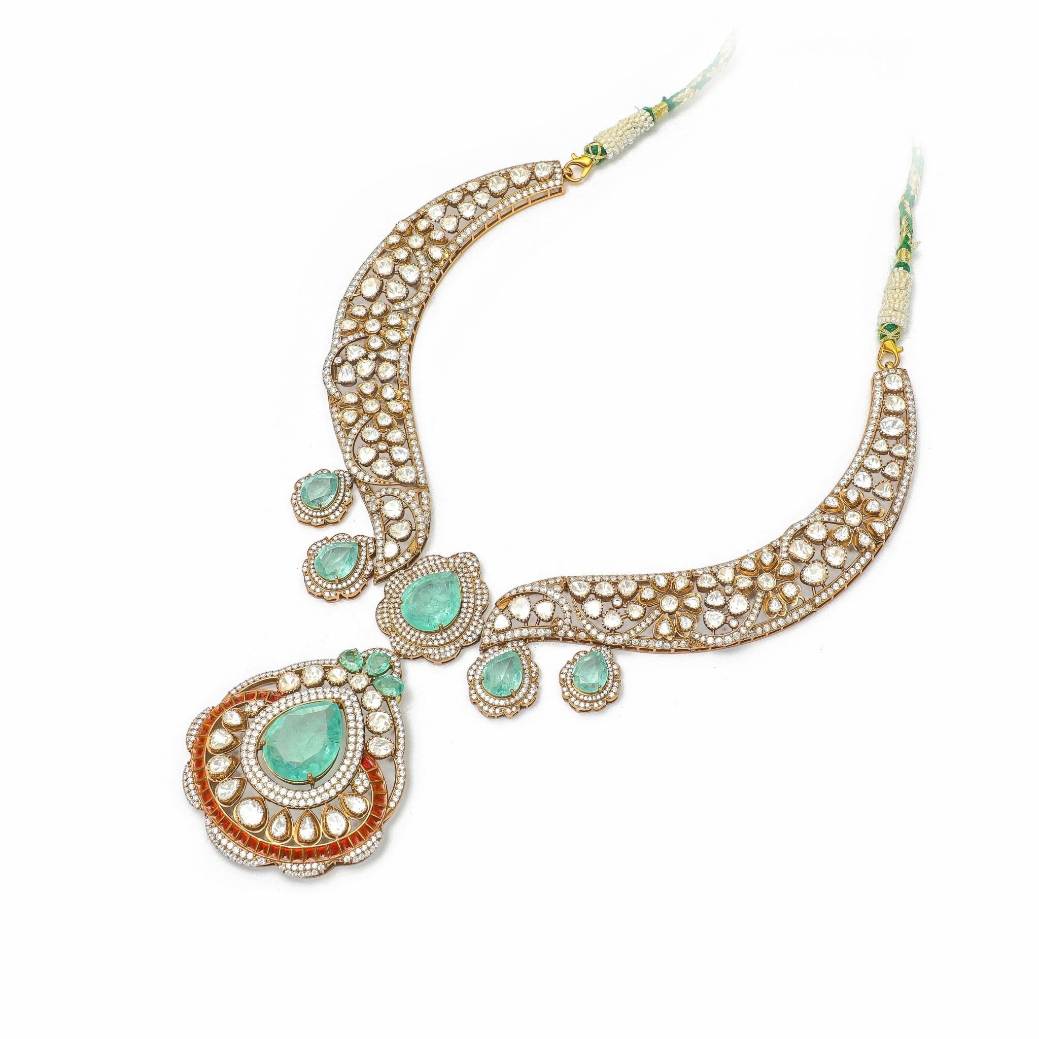 Tarini Emerald Statement Pendant Necklace
