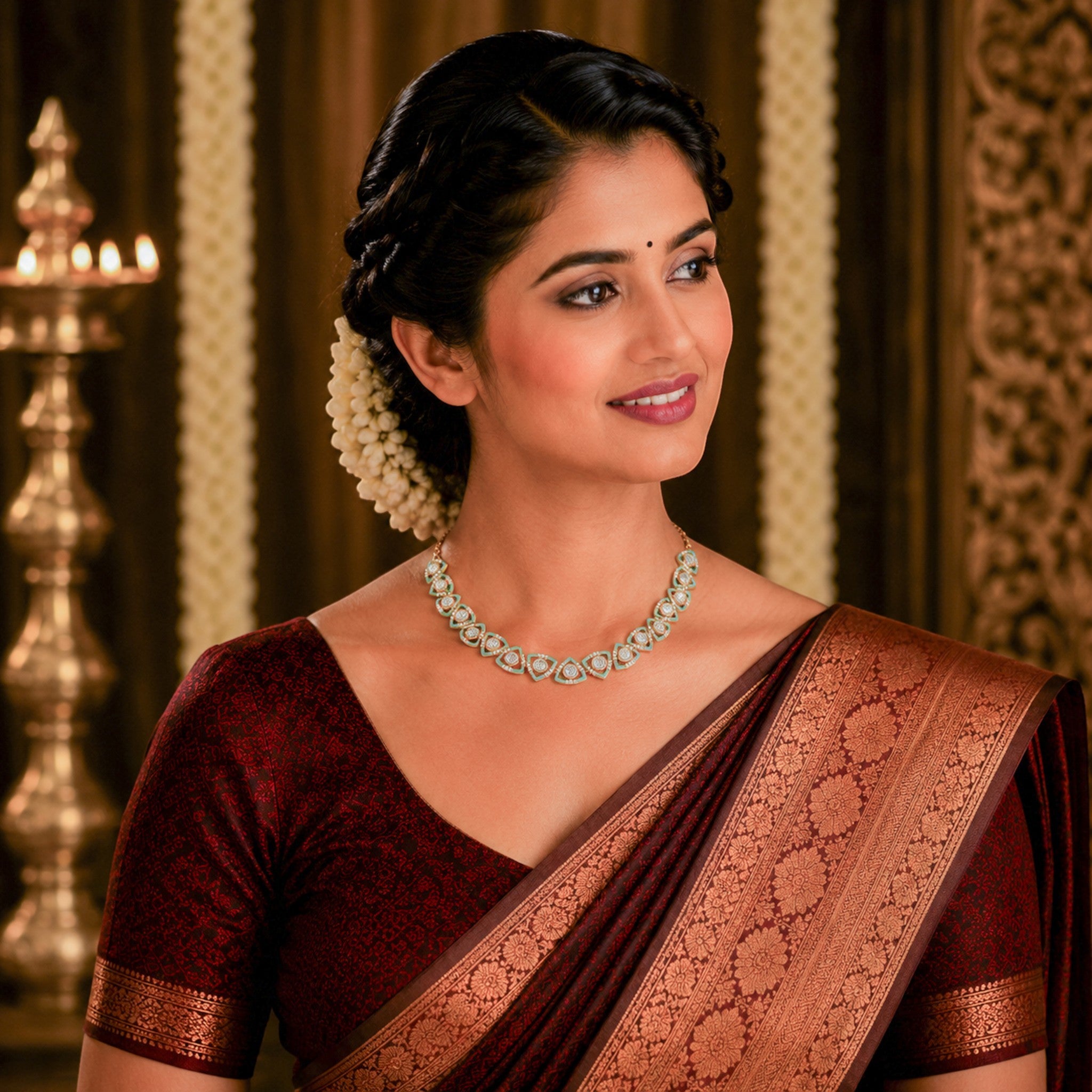 Chandrika Meenakari Turquoise Choker