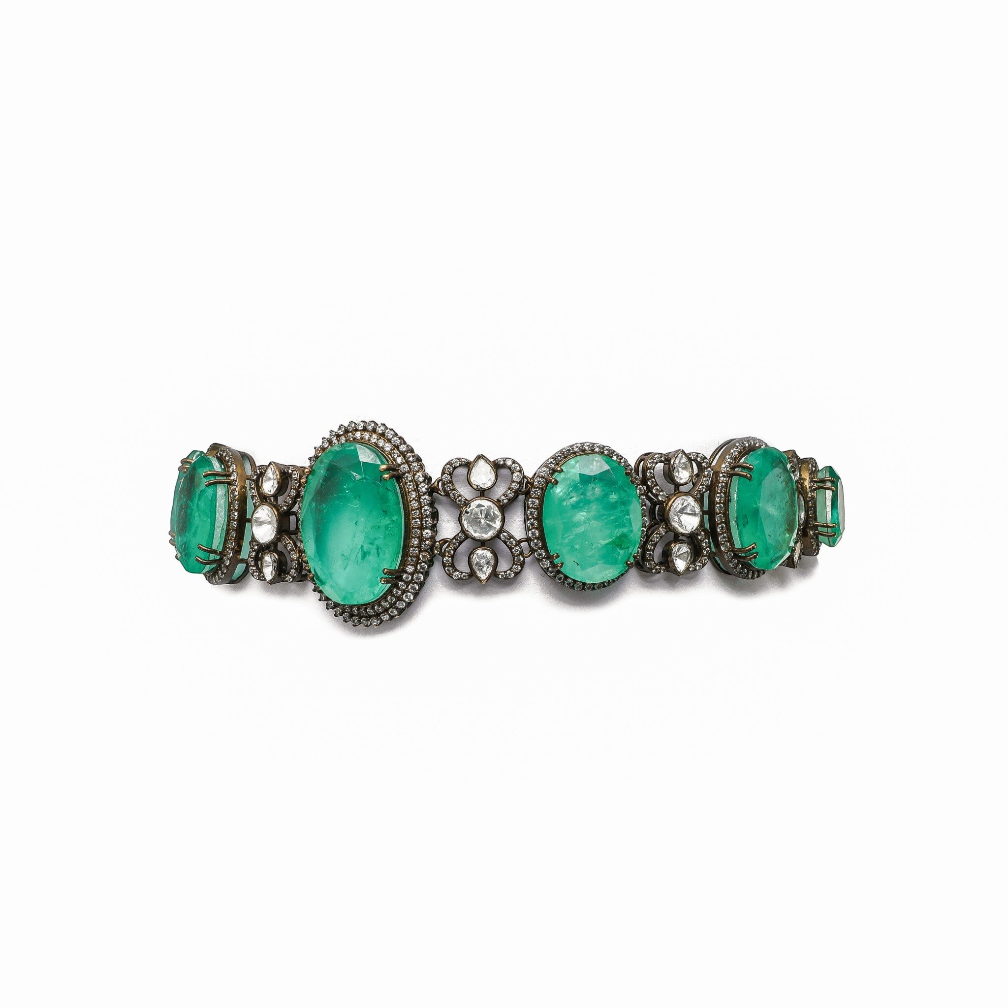 Vasundhara Emerald &amp; Polki Station Choker