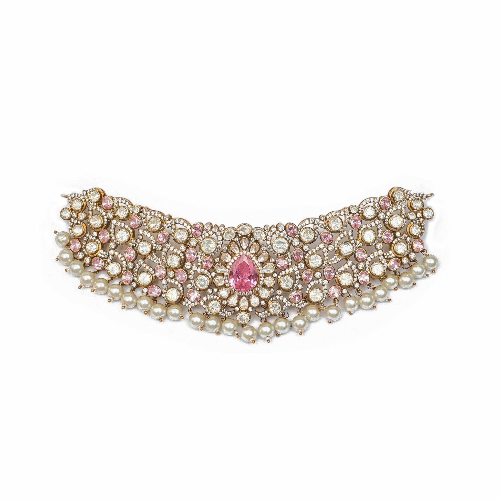 Anvirosa Pink Sapphire & Pearl Choker