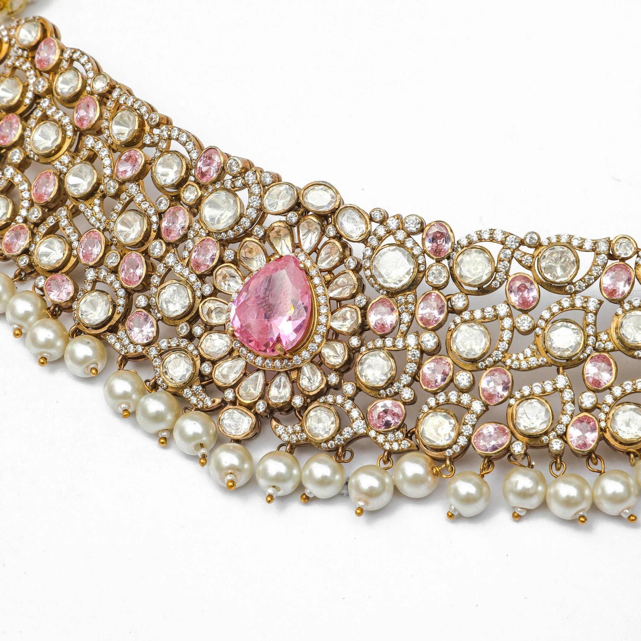 Anvirosa Pink Sapphire & Pearl Choker