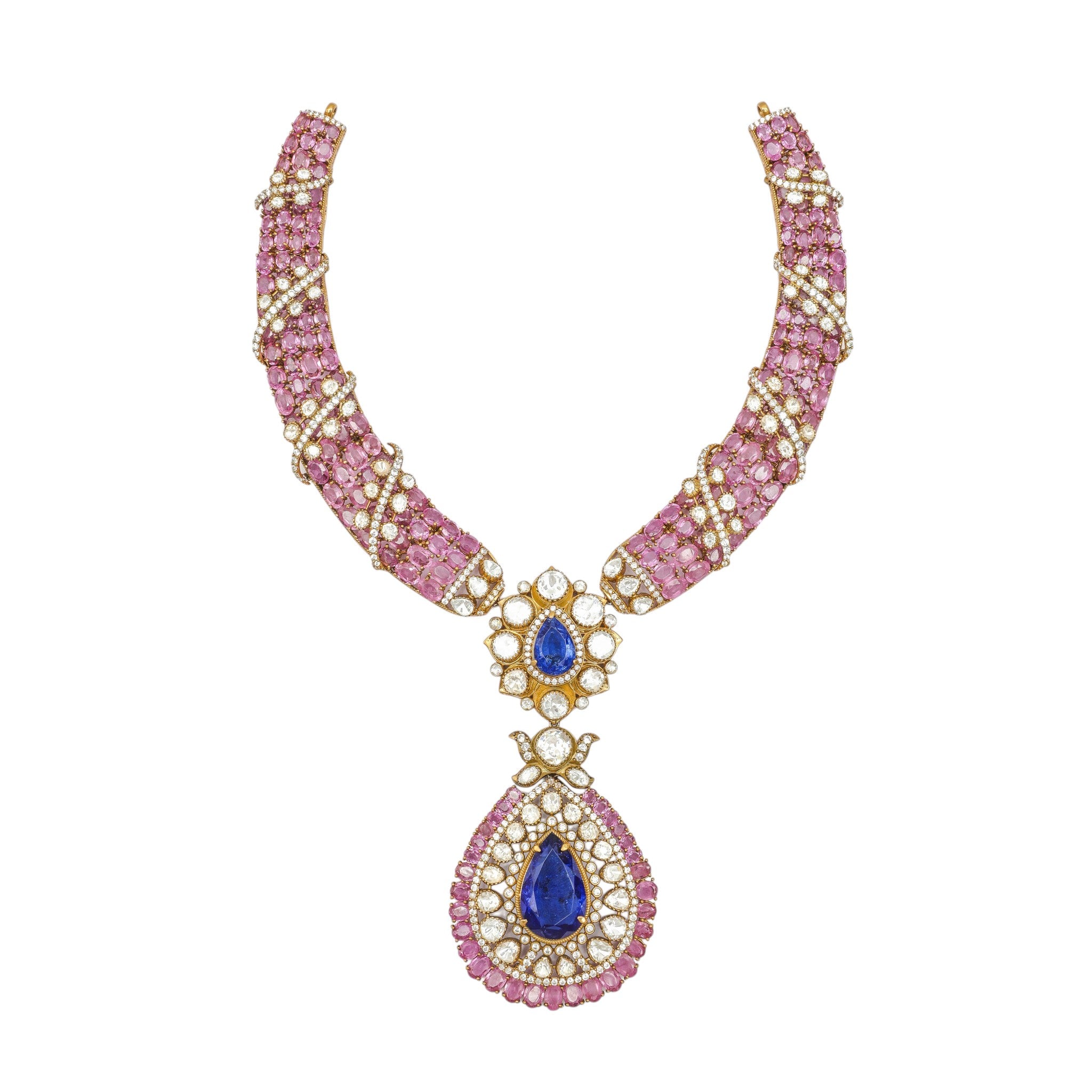 Devina Sapphire & Pink Tourmaline Regal Collar