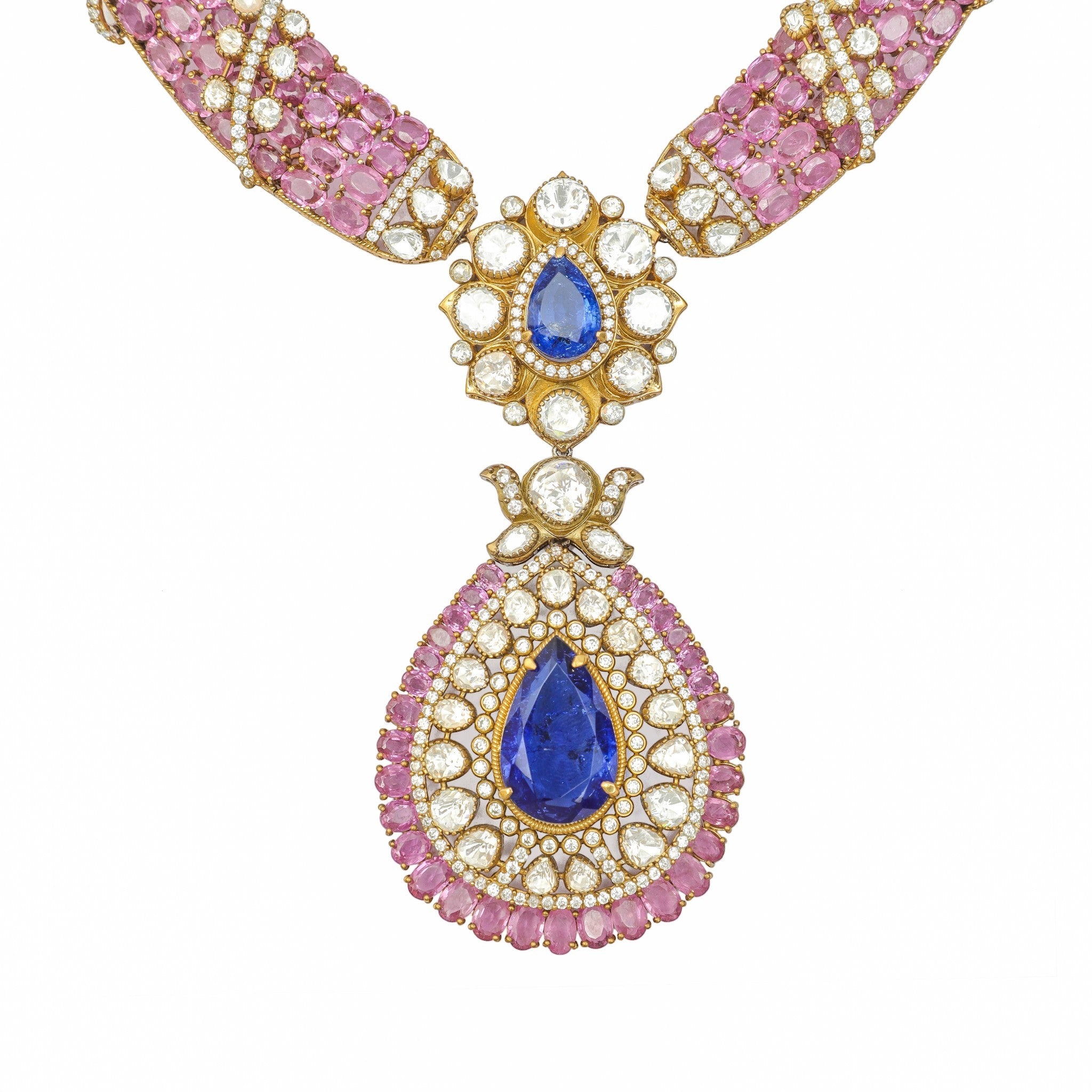 Devina Sapphire & Pink Tourmaline Regal Collar