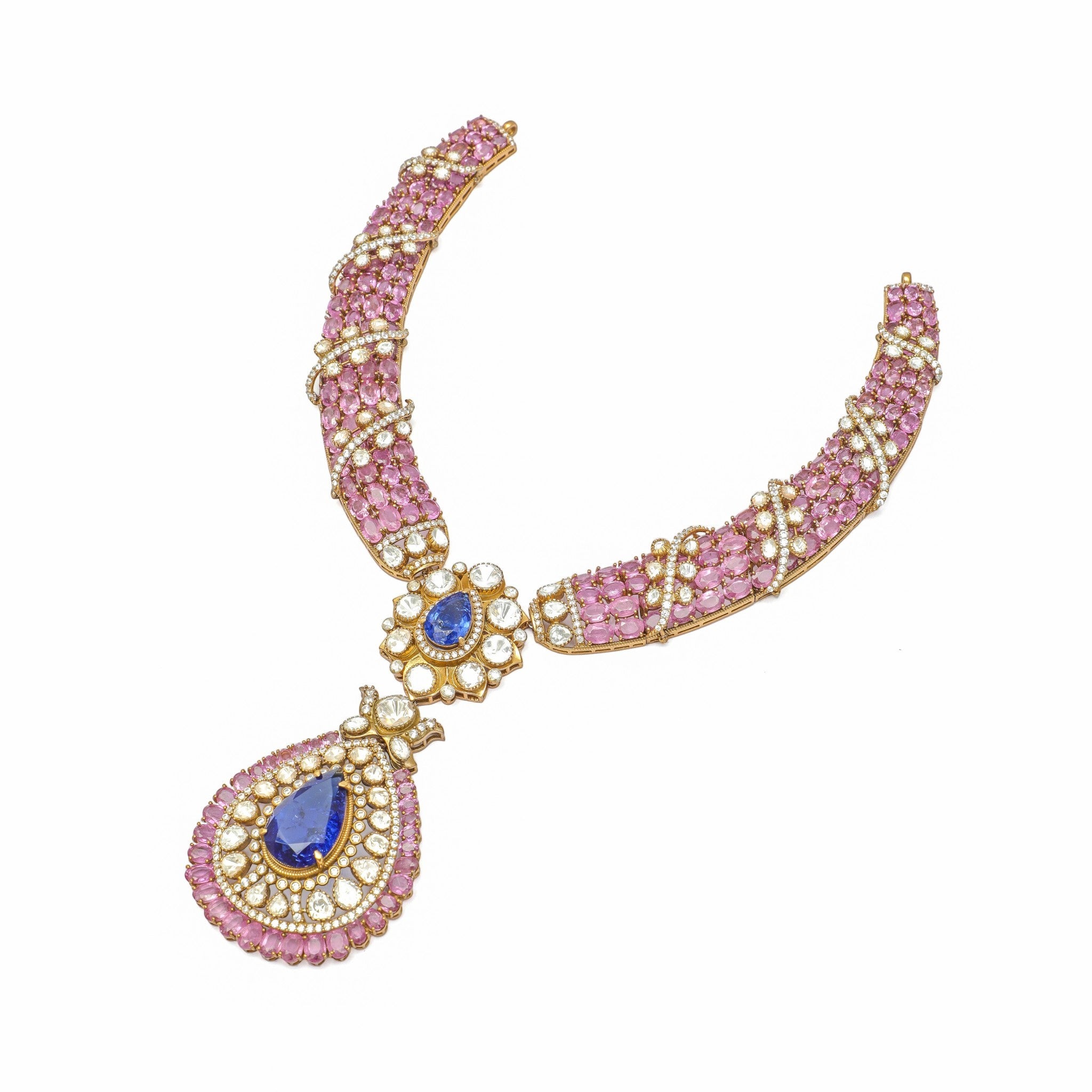 Devina Sapphire & Pink Tourmaline Regal Collar