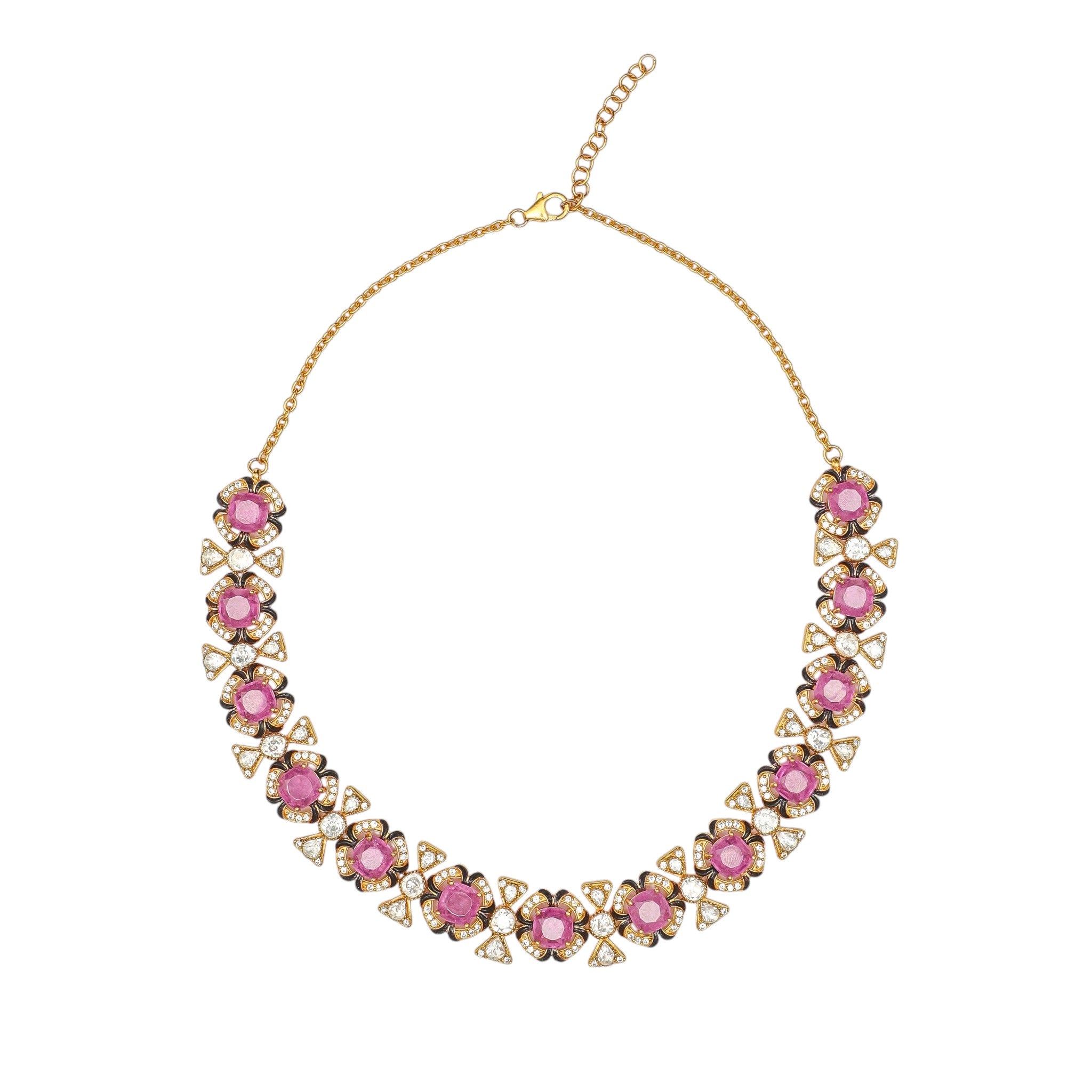 Gulzar Pink Tourmaline &  Polki Necklace