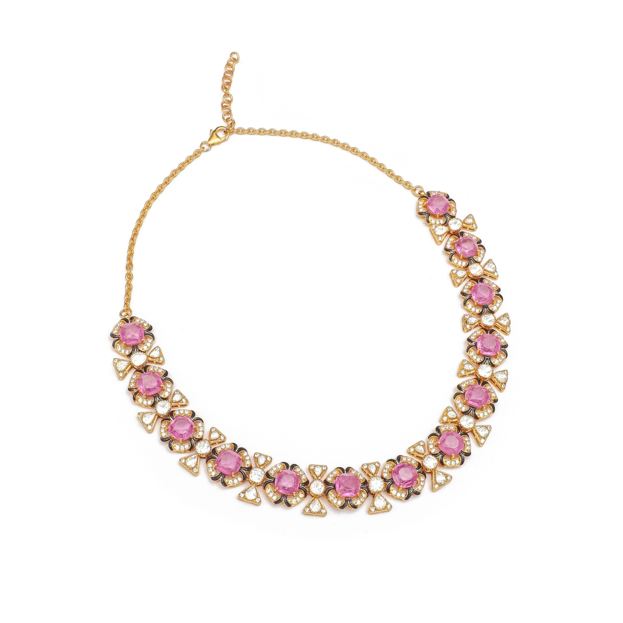 Gulzar Pink Tourmaline &  Polki Necklace