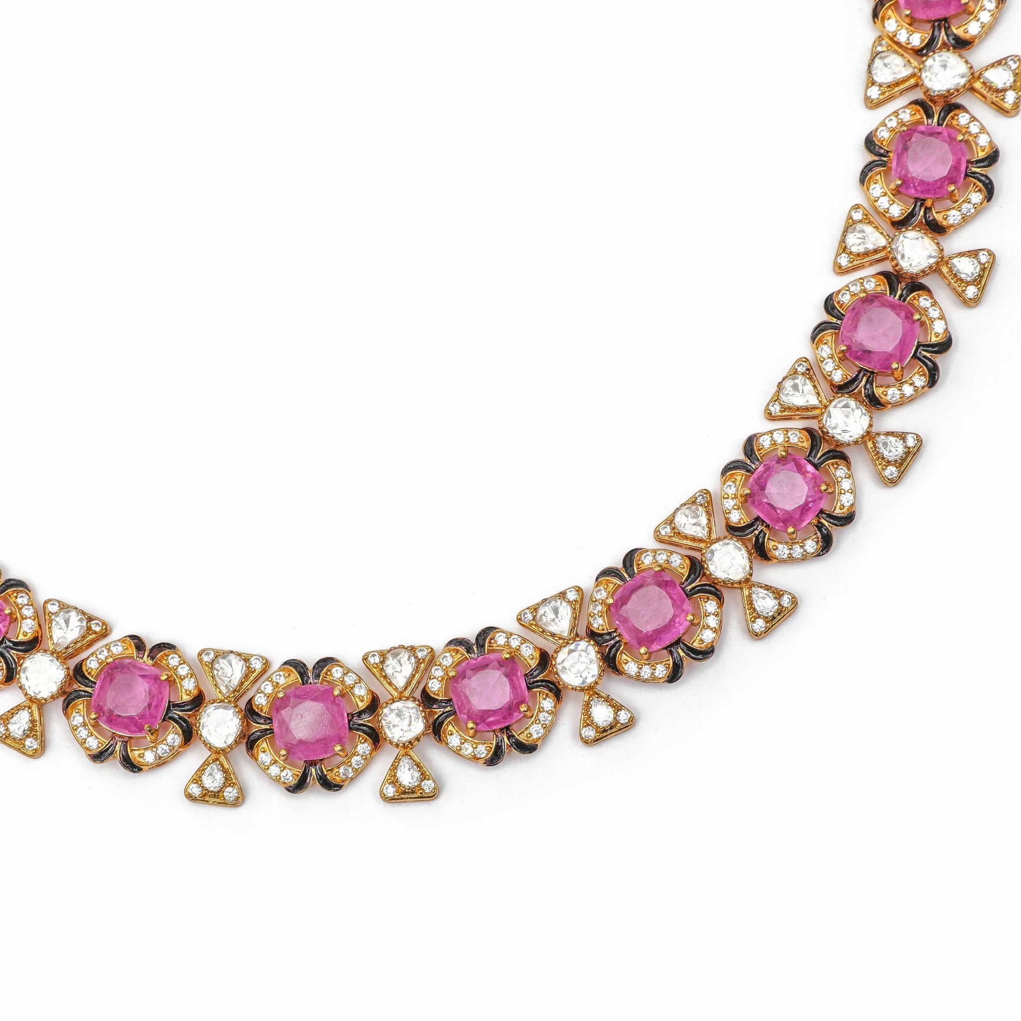 Gulzar Pink Tourmaline &  Polki Necklace