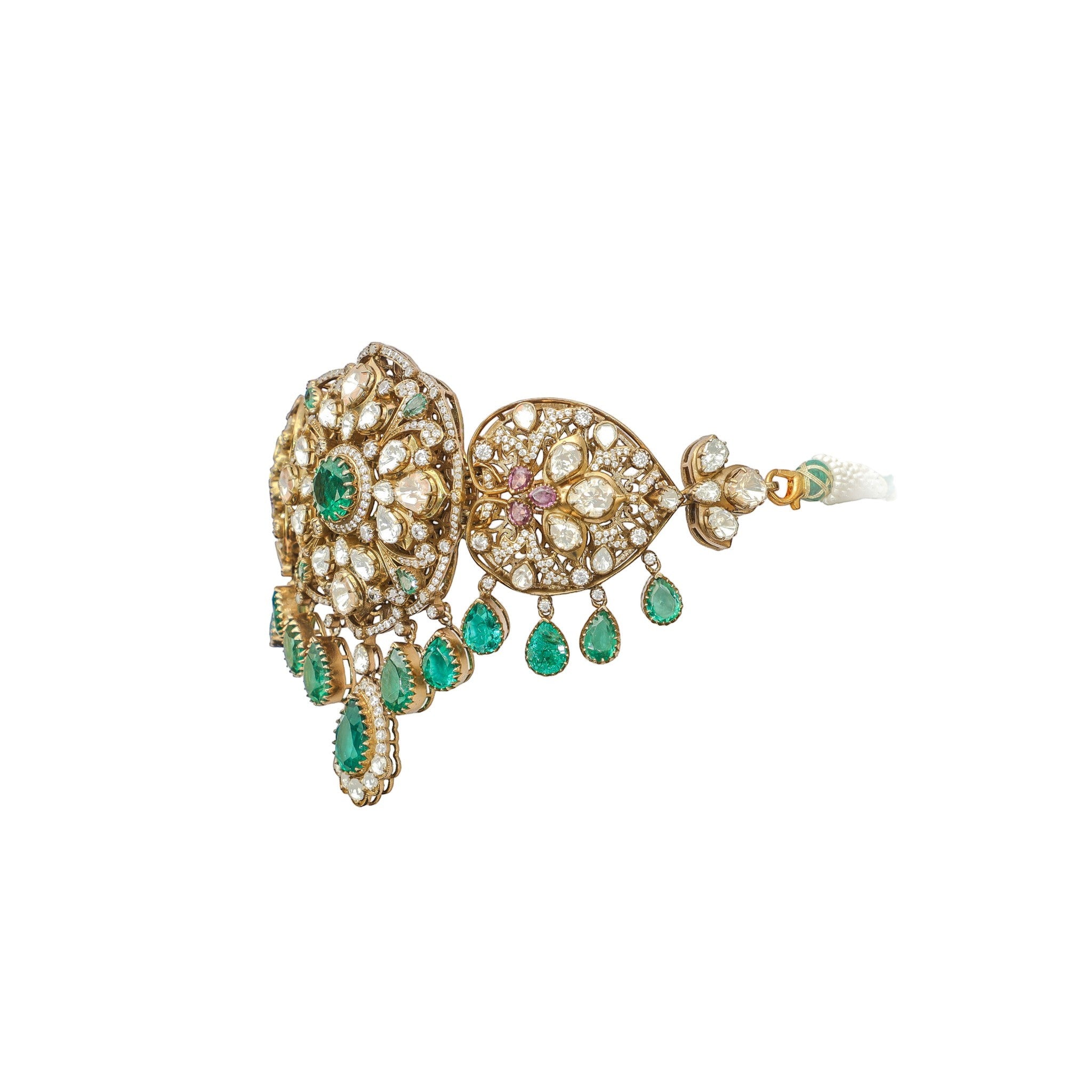 Aadhvika Emerald &amp; Polki Royal Choker