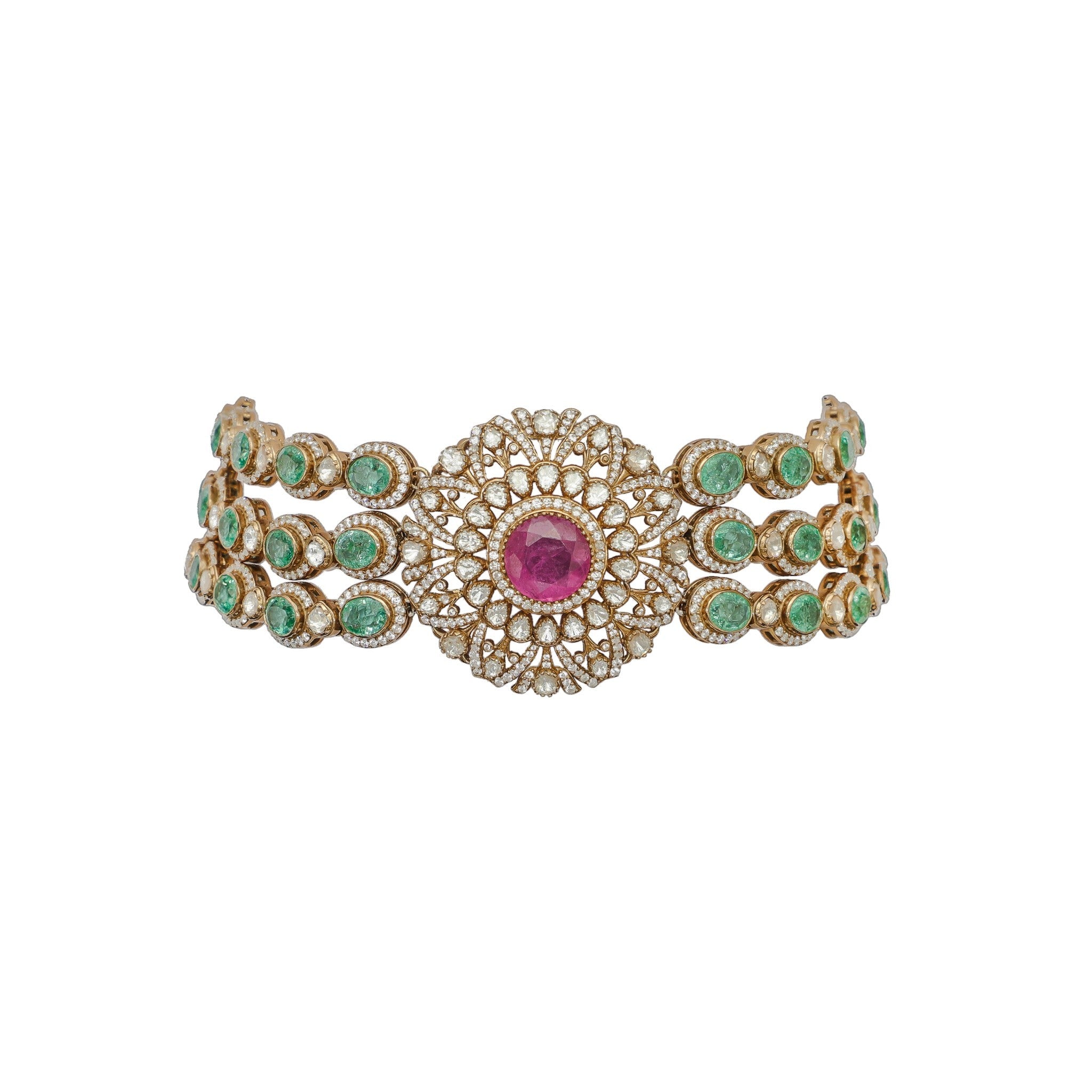 Padmini Royal Ruby & Emerald Choker
