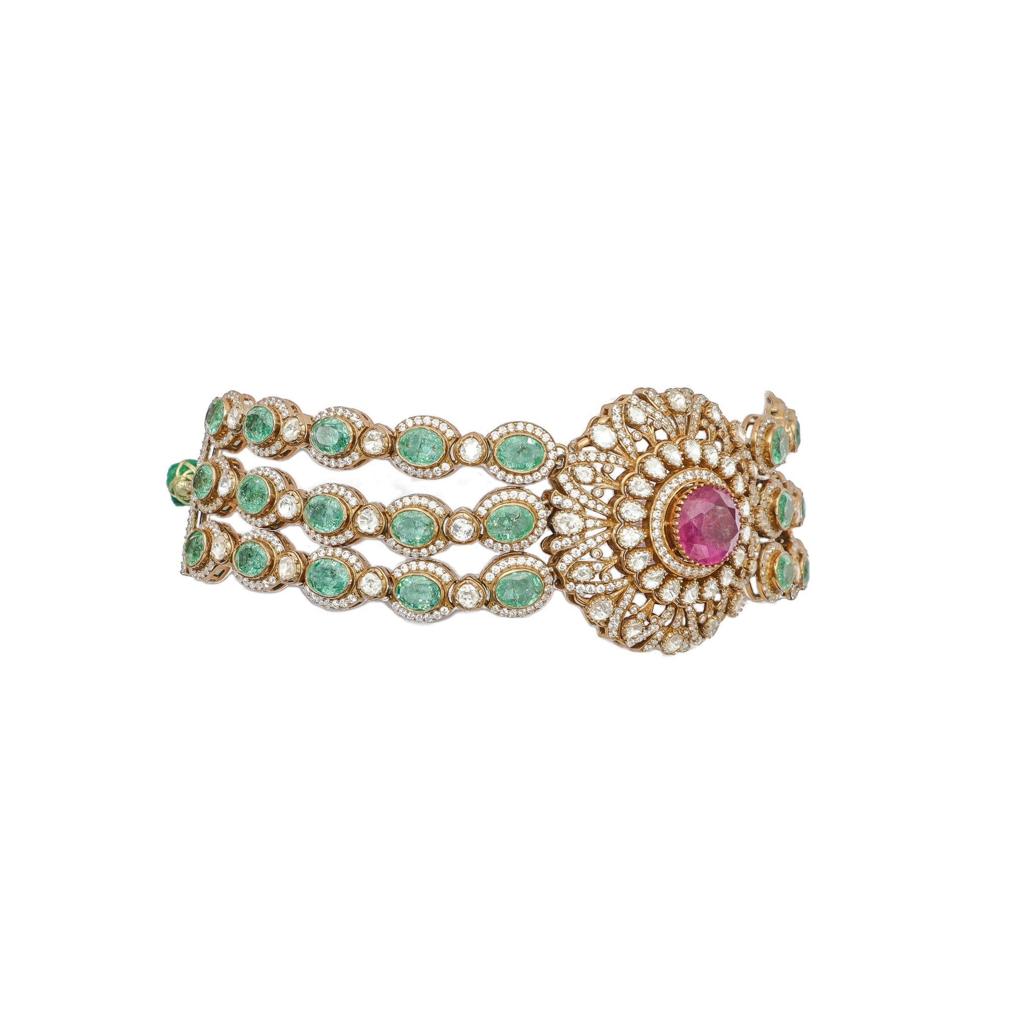 Padmini Royal Ruby & Emerald Choker