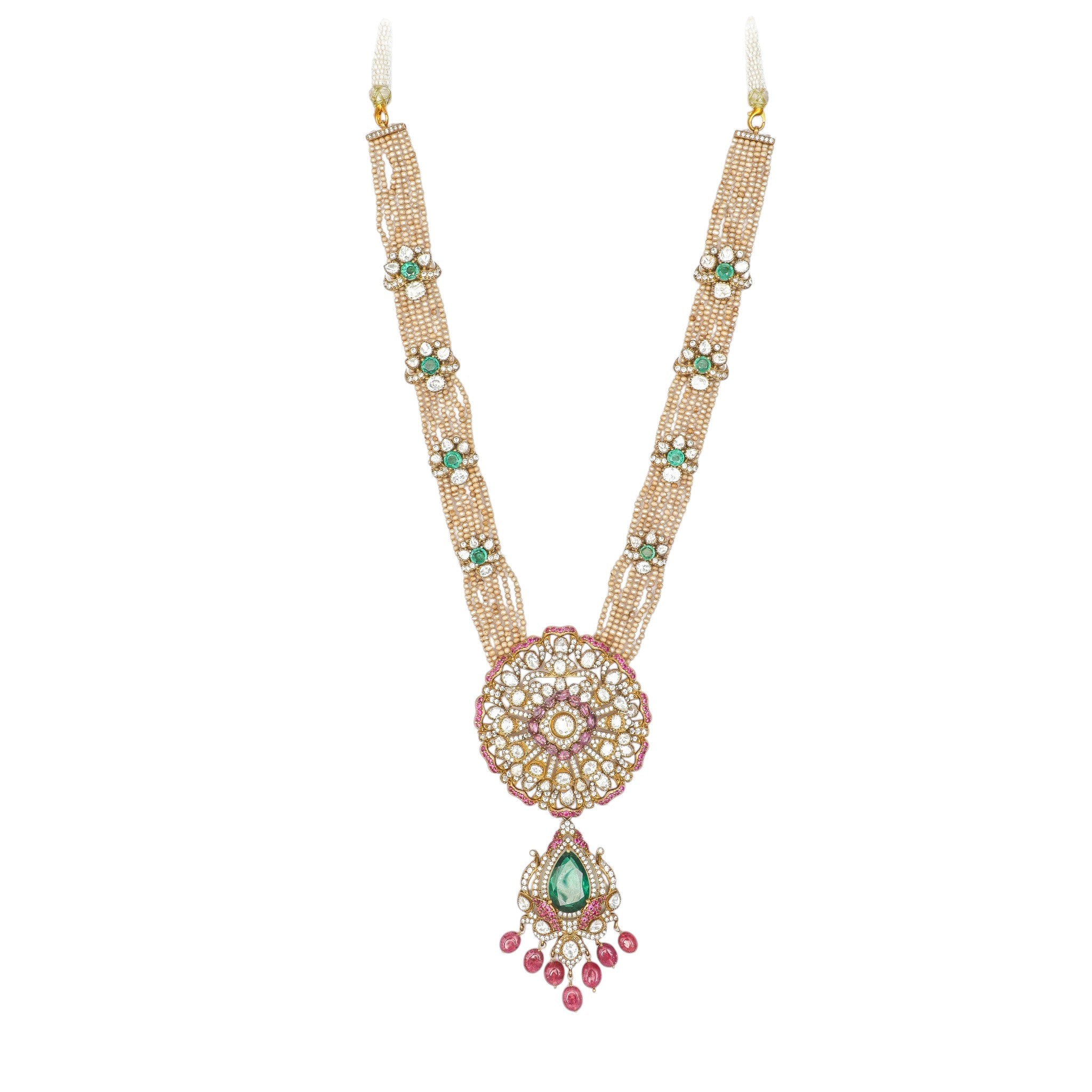 Mukta Pearl & Polki Heritage Long Mala