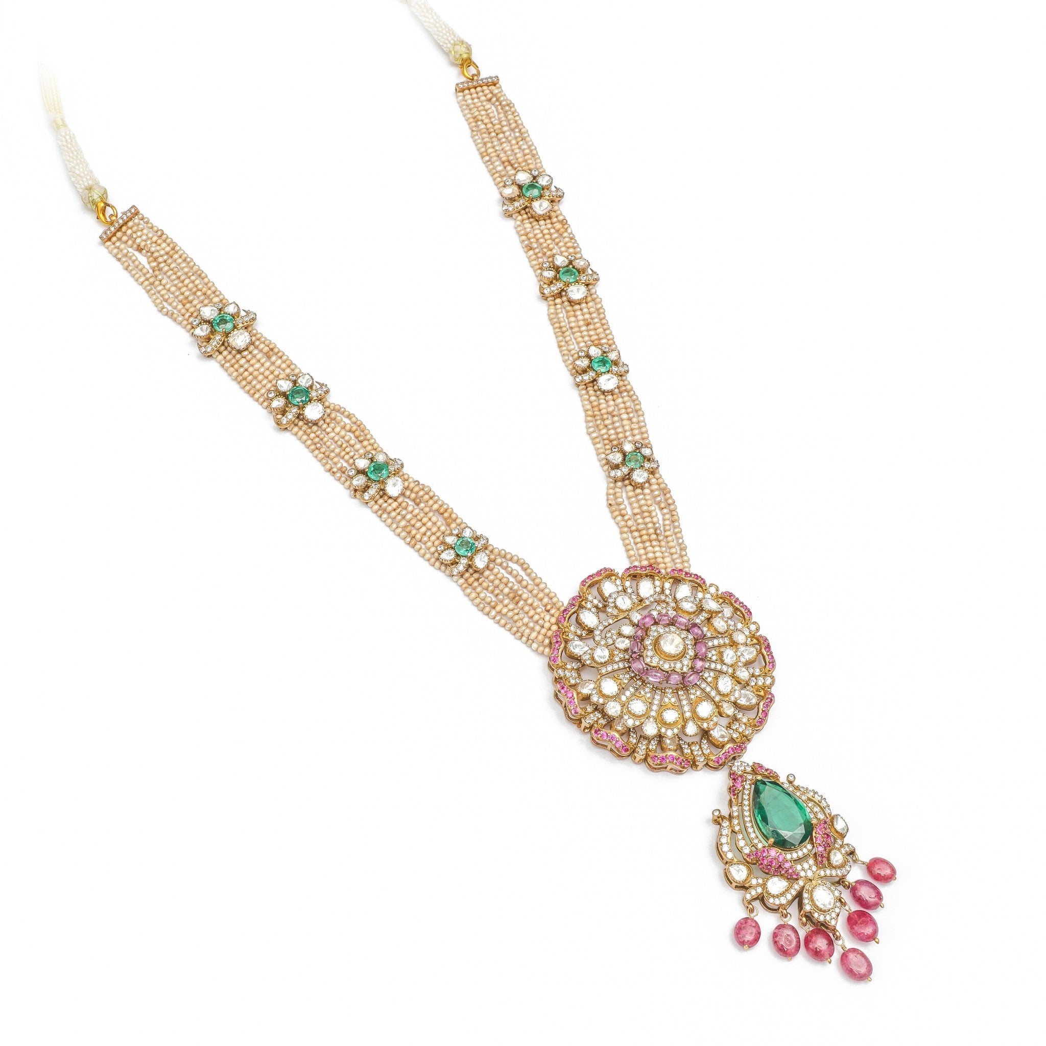 Mukta Pearl & Polki Heritage Long Mala