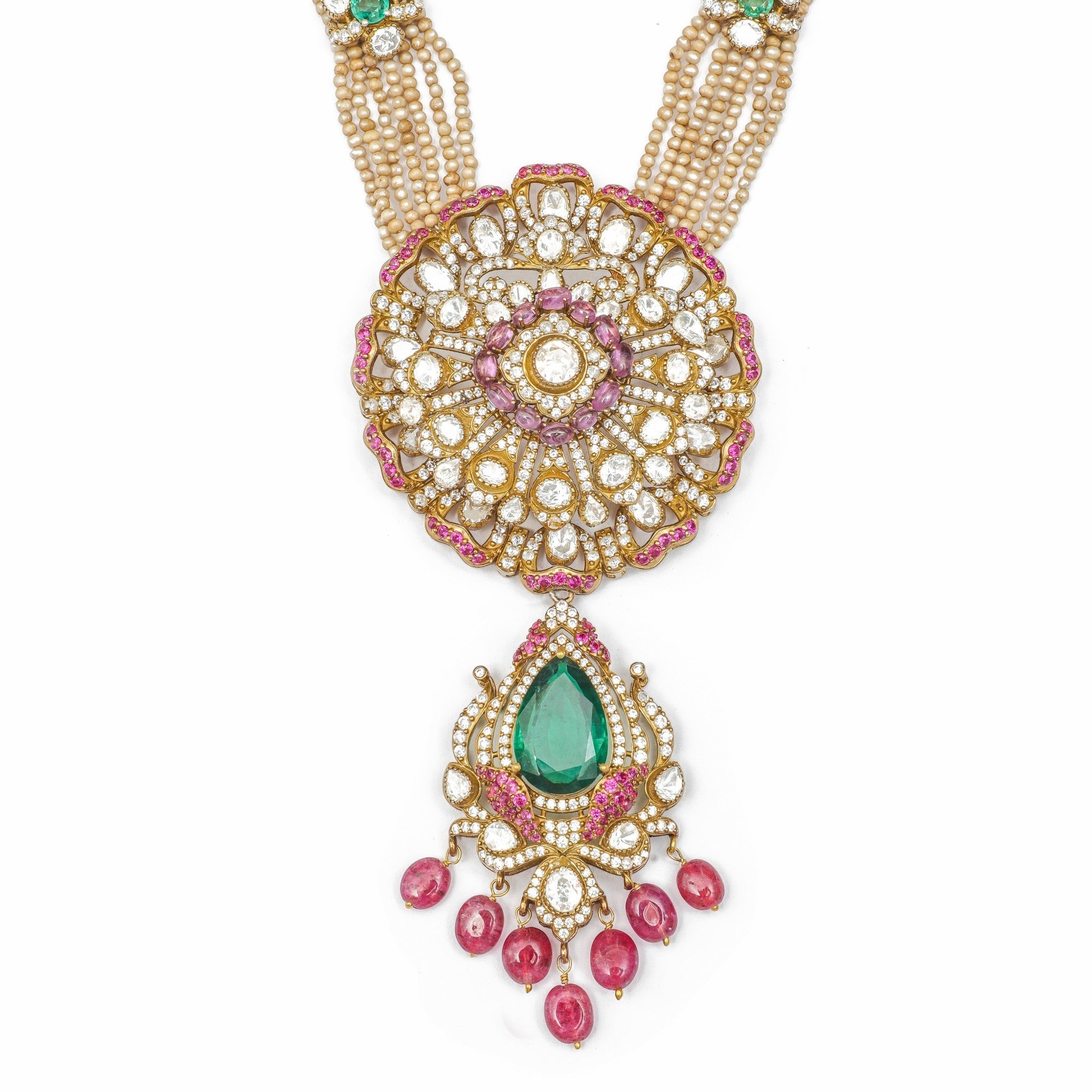 Mukta Pearl & Polki Heritage Long Mala