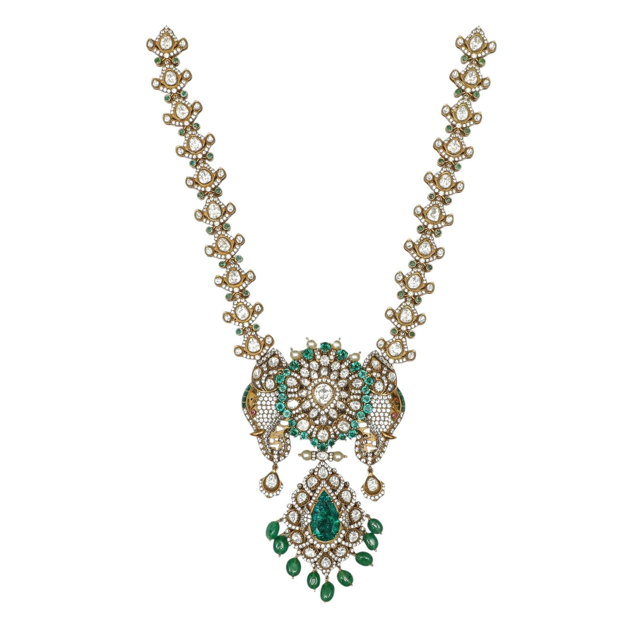 Gajraj Royal Emerald & Polki Haar