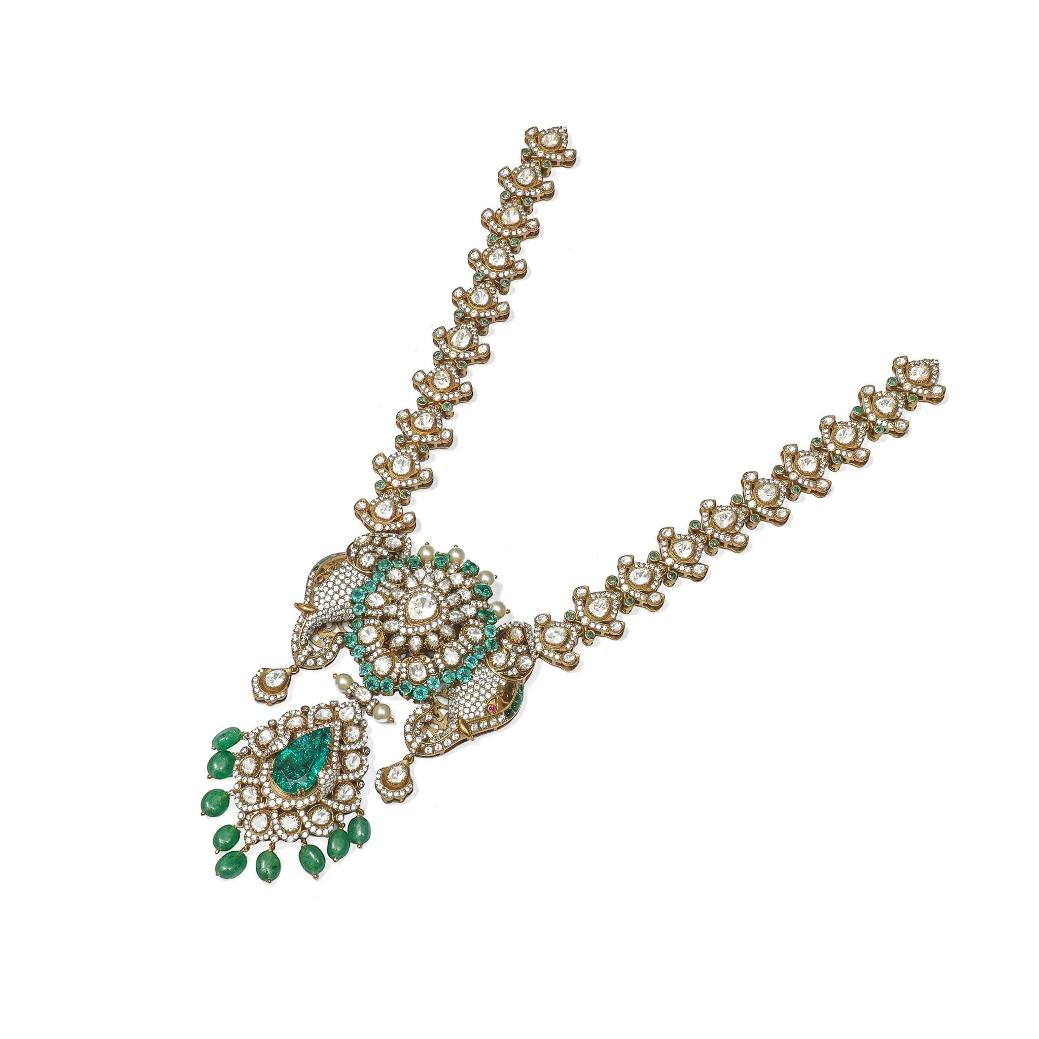 Gajraj Royal Emerald & Polki Haar