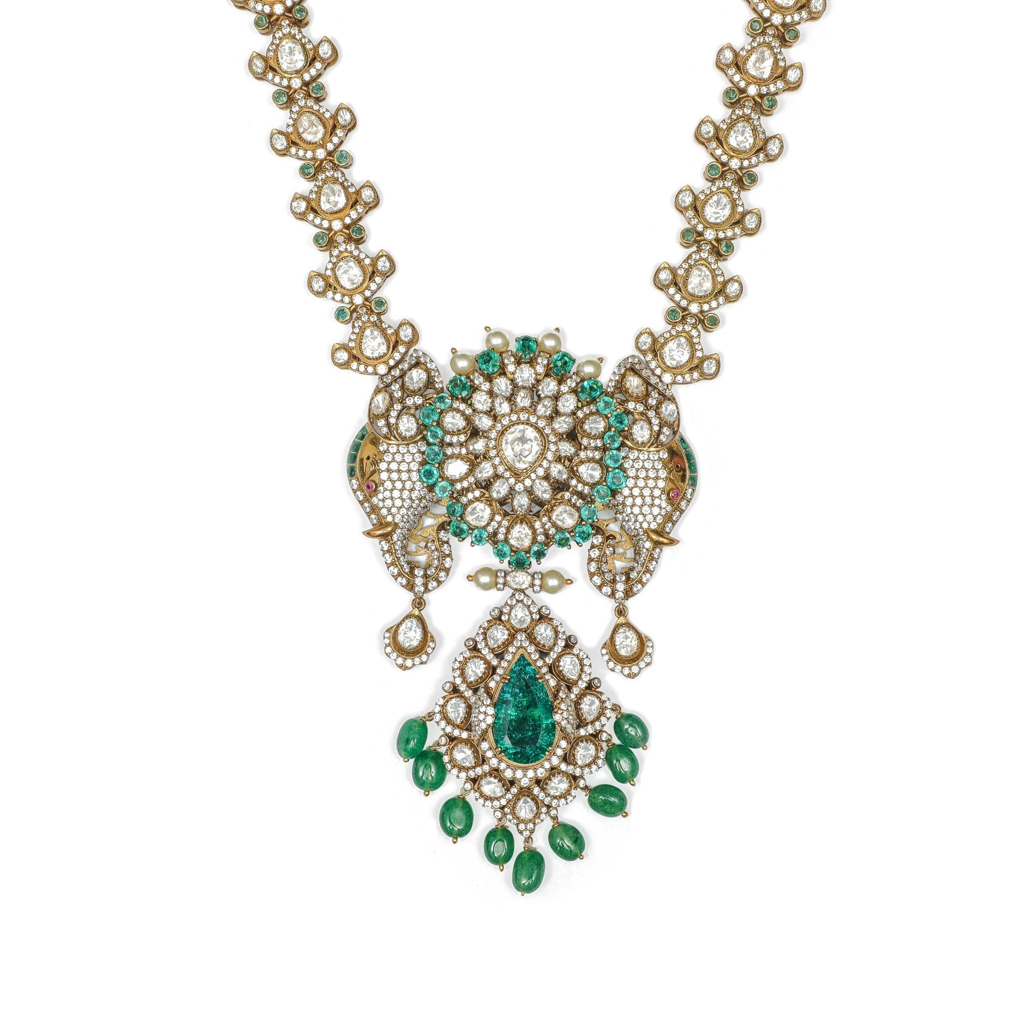 Gajraj Royal Emerald & Polki Haar