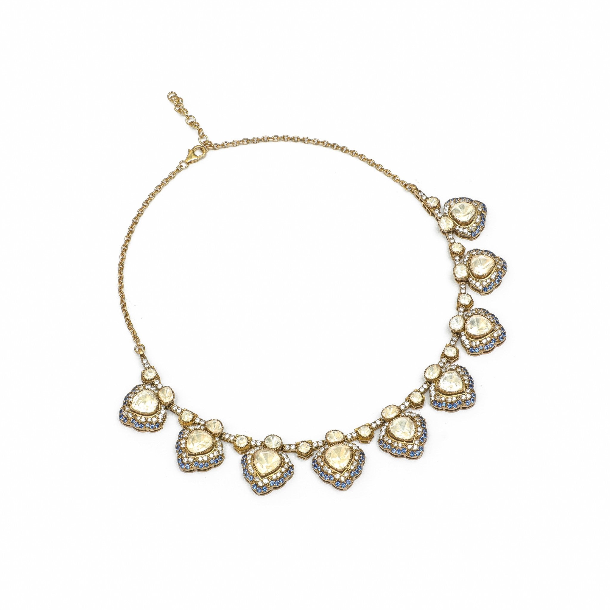 Tarini Sapphire-Bordered Polki Necklace