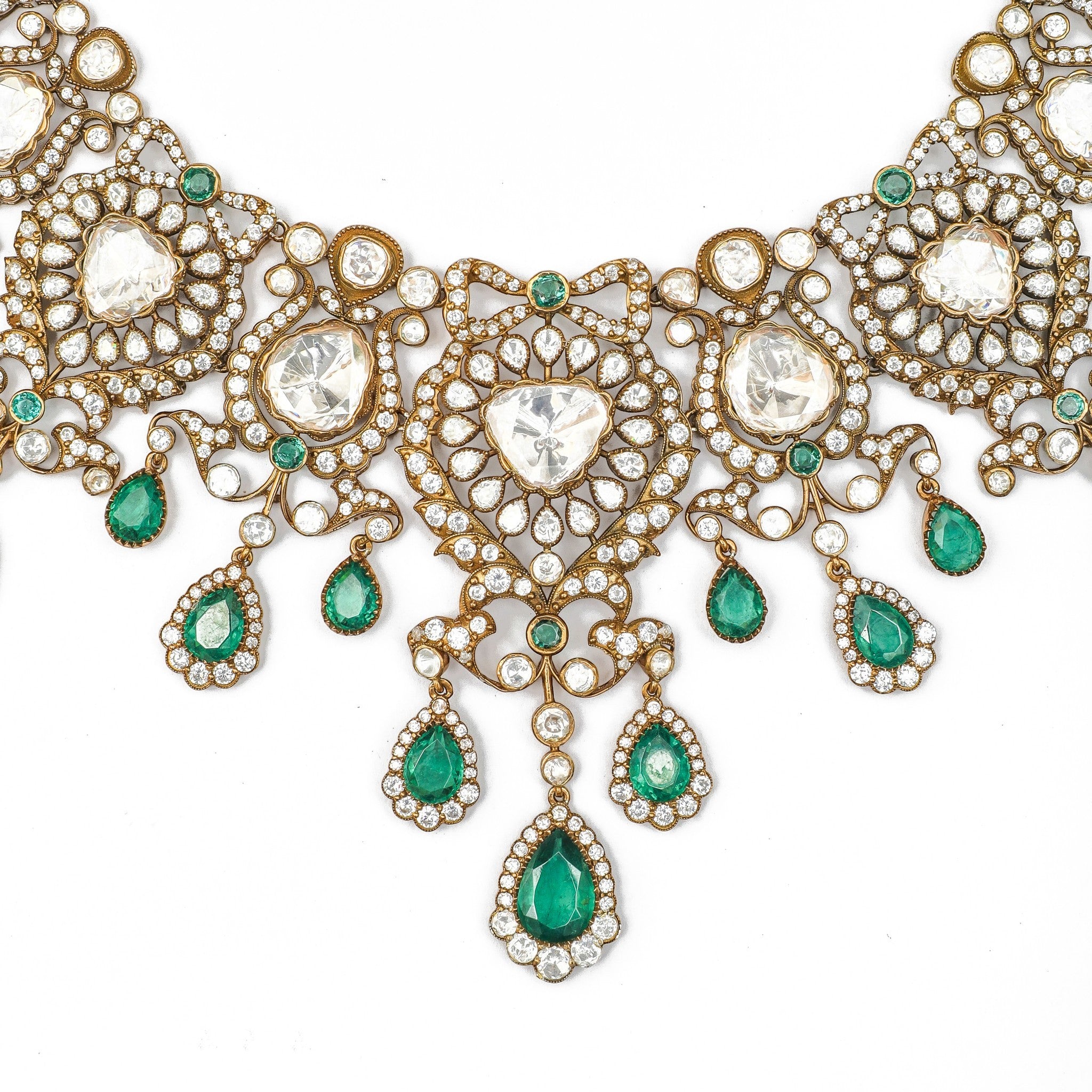 Mayura Emerald Floral Grand Collar