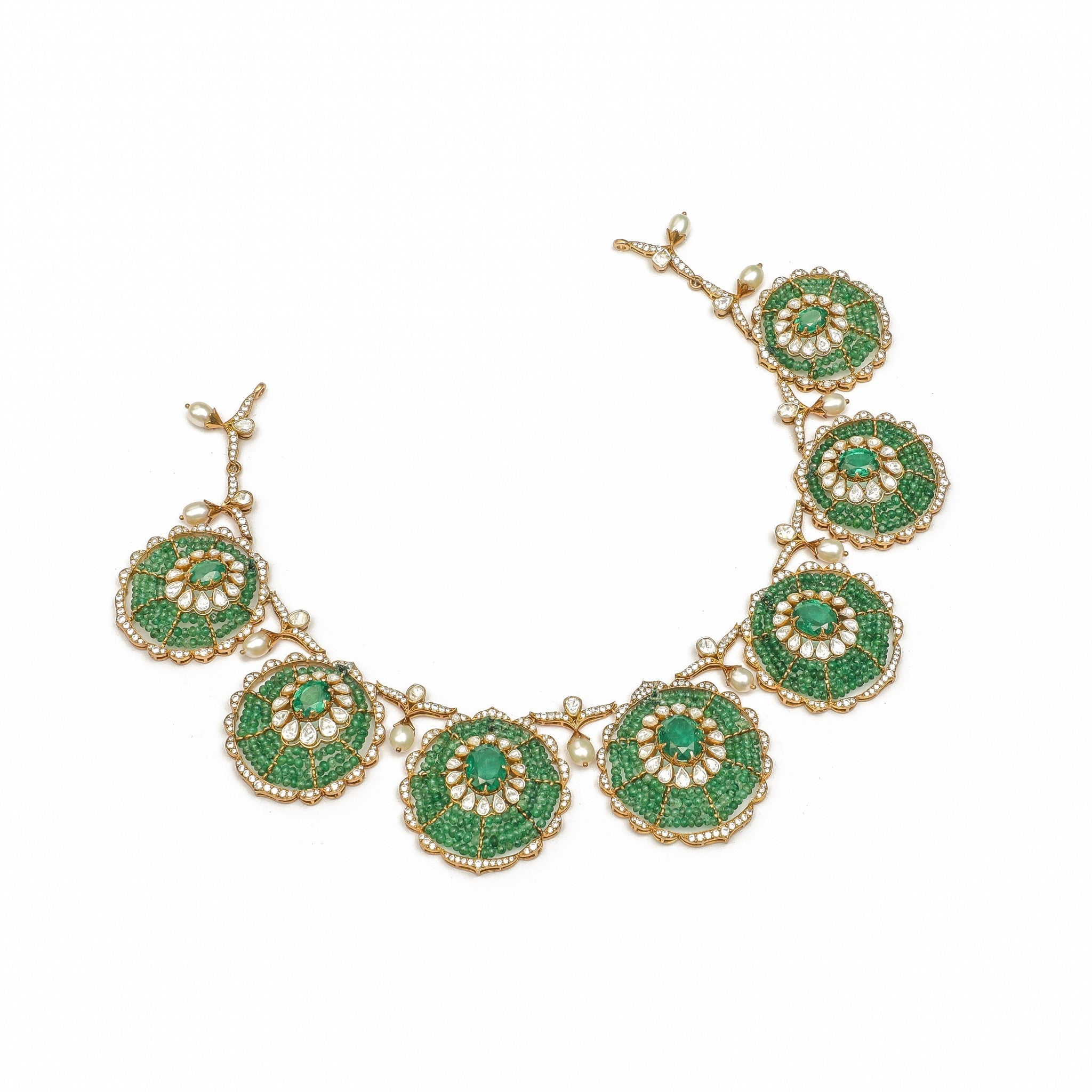 Tarini Emerald Cluster Mandala Choker