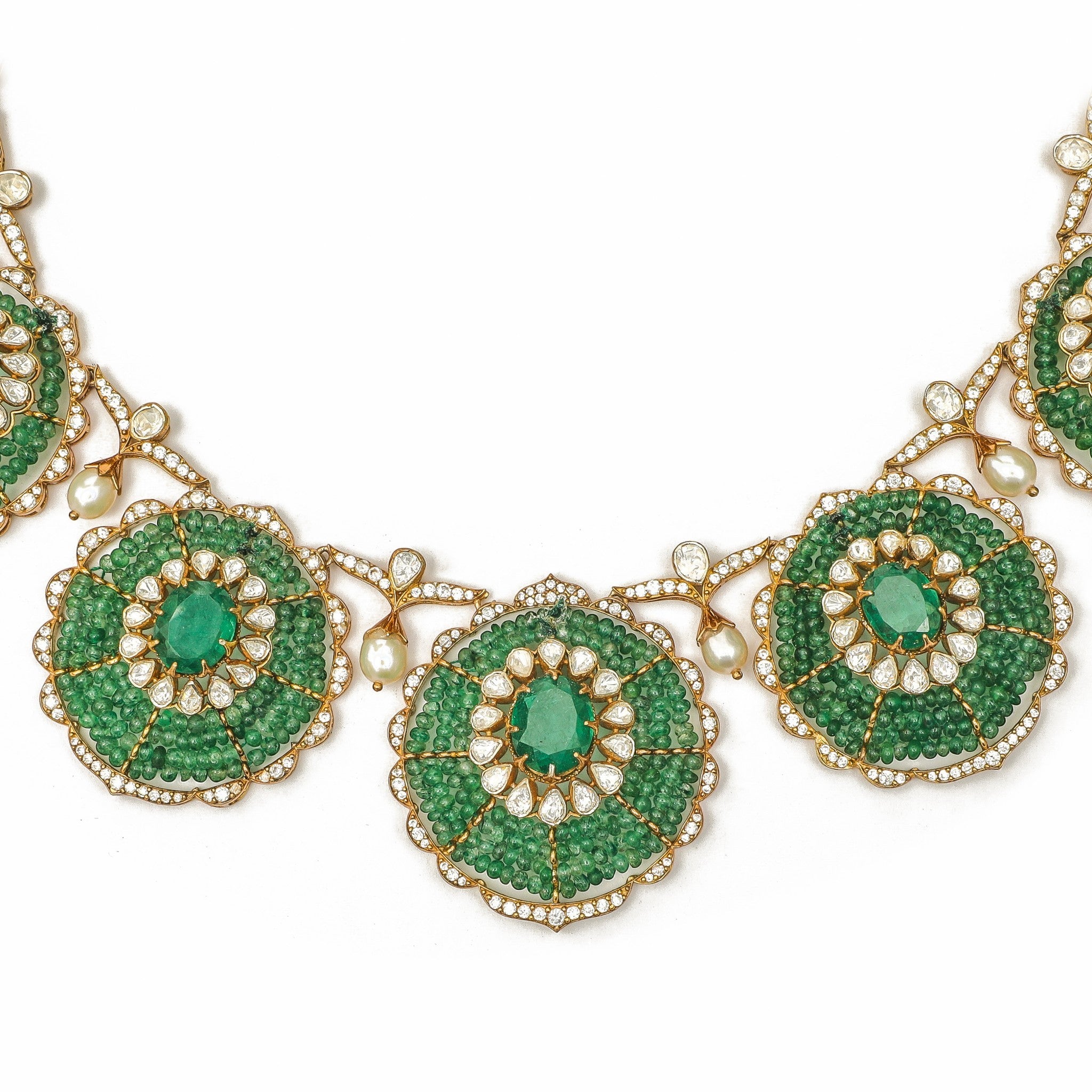 Tarini Emerald Cluster Mandala Choker