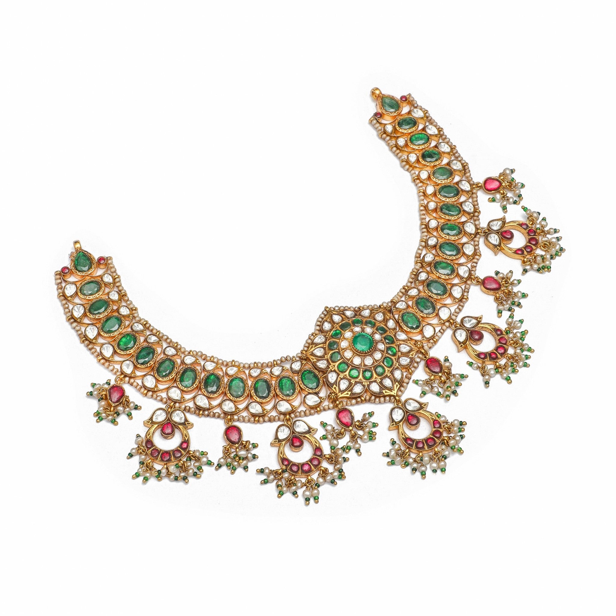 Yashasvi Emerald & Crescent Pearl Choker