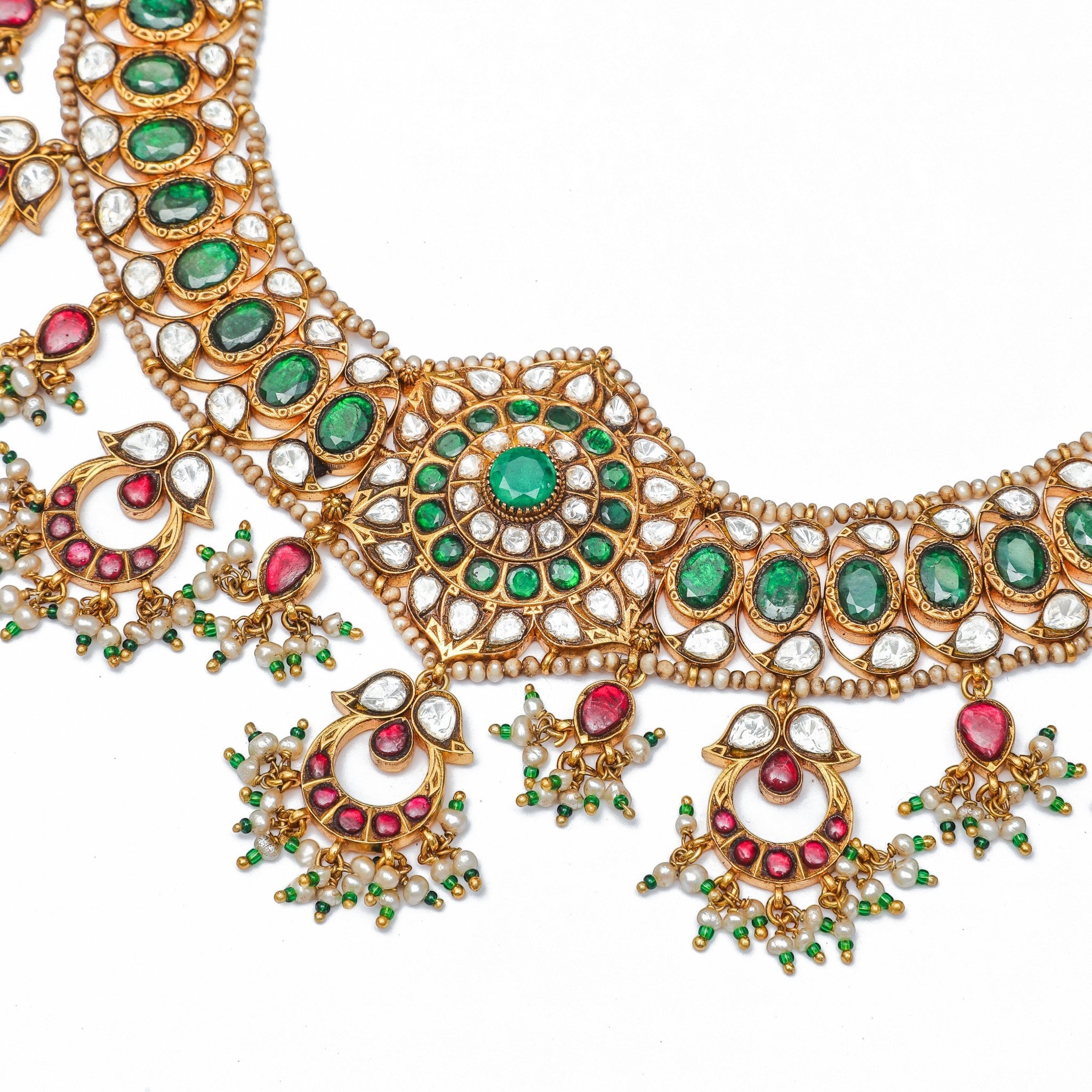 Yashasvi Emerald & Crescent Pearl Choker