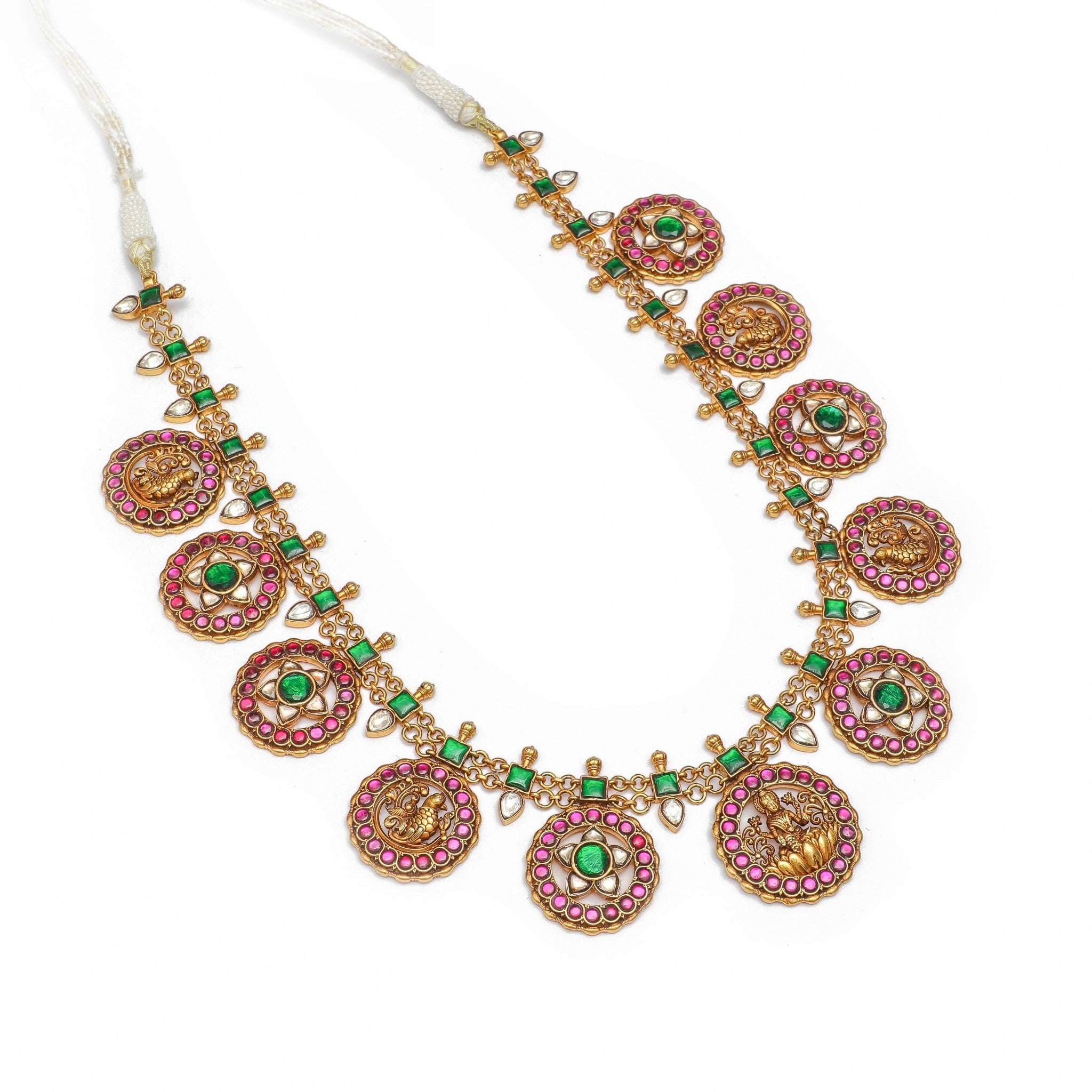 Devina Lakshmi & Mayura Temple Coin Mala