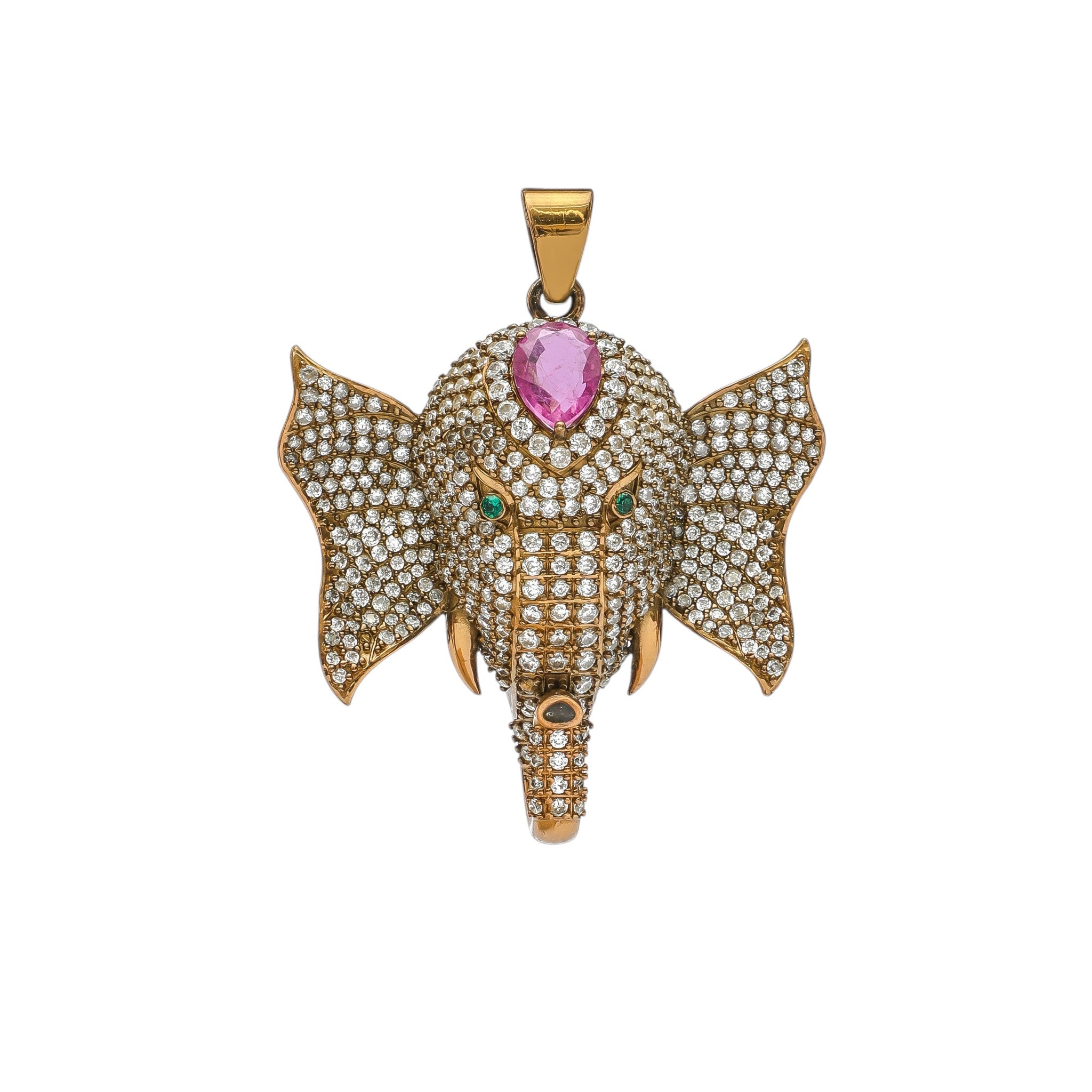 Gajraj Ganesha Pink Sapphire Statement Pendant