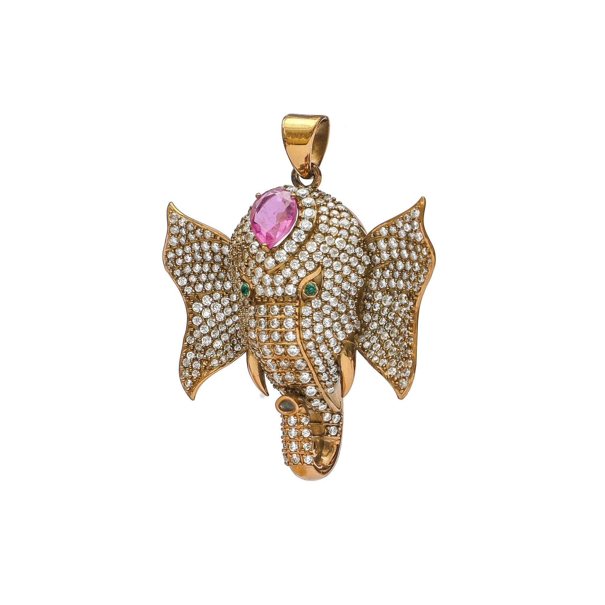 Gajraj Ganesha Pink Sapphire Statement Pendant