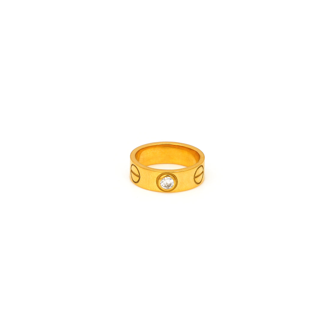 Classic Gold-Tone Band Ring: simple gold-tone band ring with a clean rounded profile